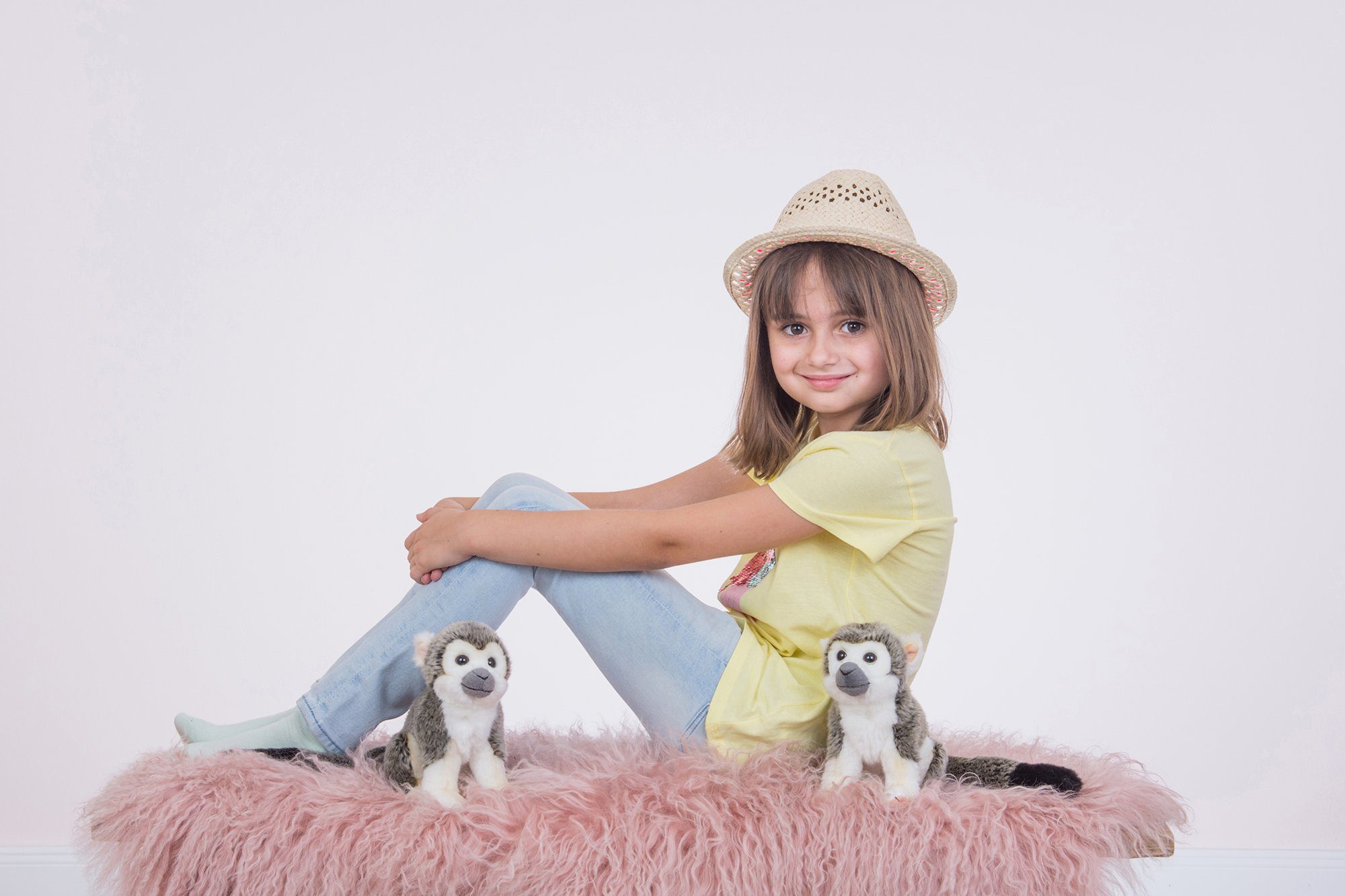 Teddy Hermann® Kuscheltier Äffchen grau, 17 cm, zum Teil aus recyceltem Material