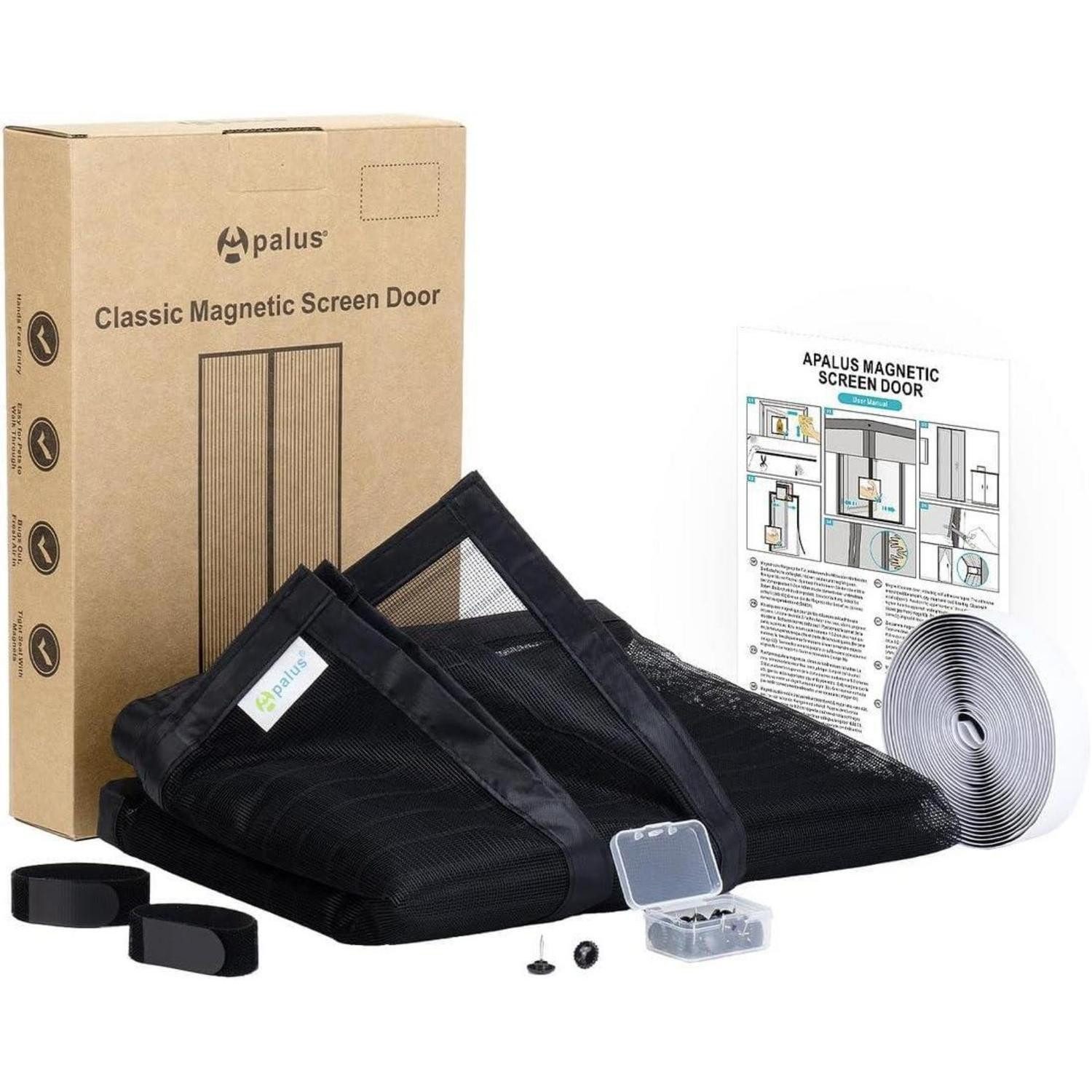 LuxusKollektion Moskitonetz Fliegengitter Tür 90x240cm Magnetvorhang 90x240 cm Schwarz