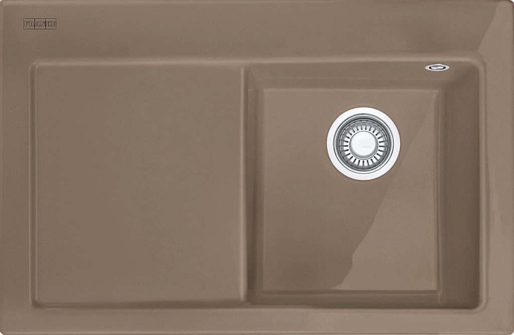 FRANKE Einbauspüle 78 cm Cashmere Tropfteil links mit Logo 124.0433.386