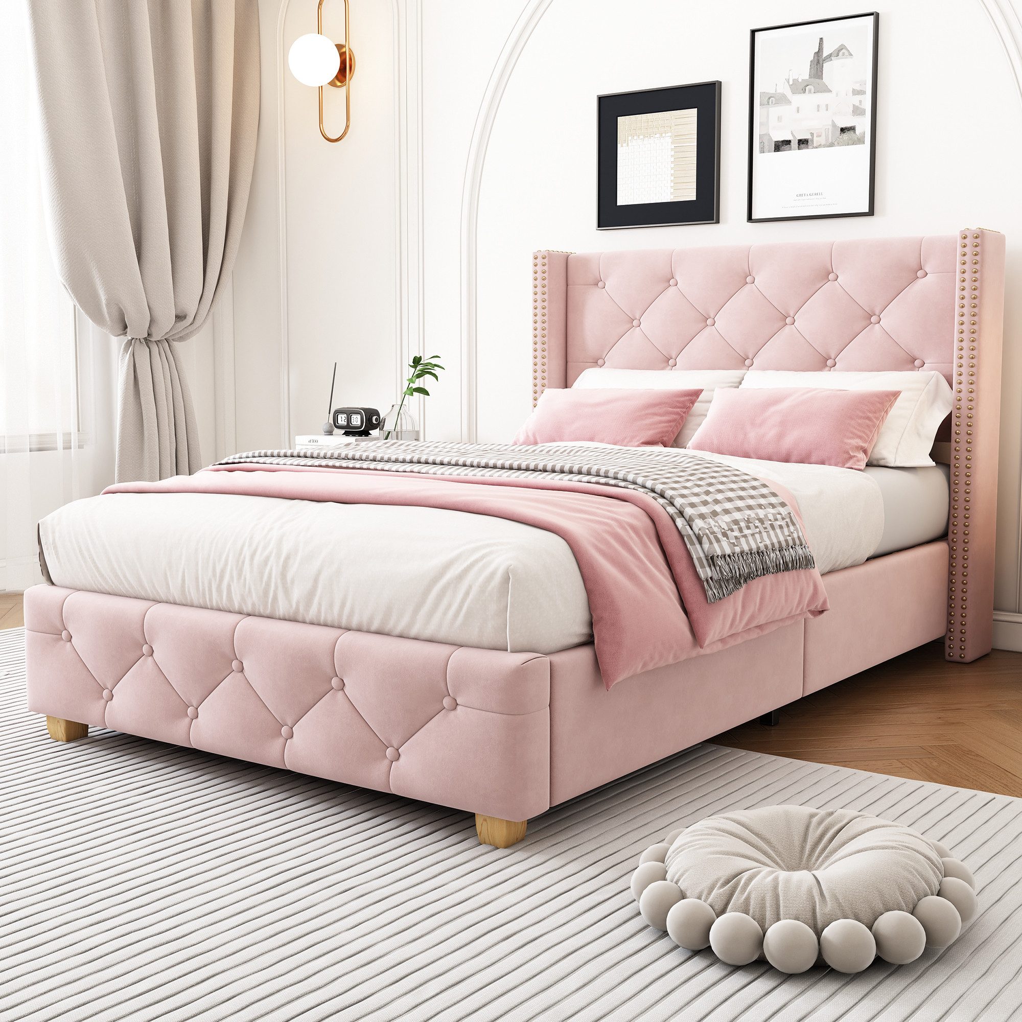 STILVORA Polsterbett Jugendbett 90×200cm Bettgestell Kinderbett,Schaumstoff günstig online kaufen