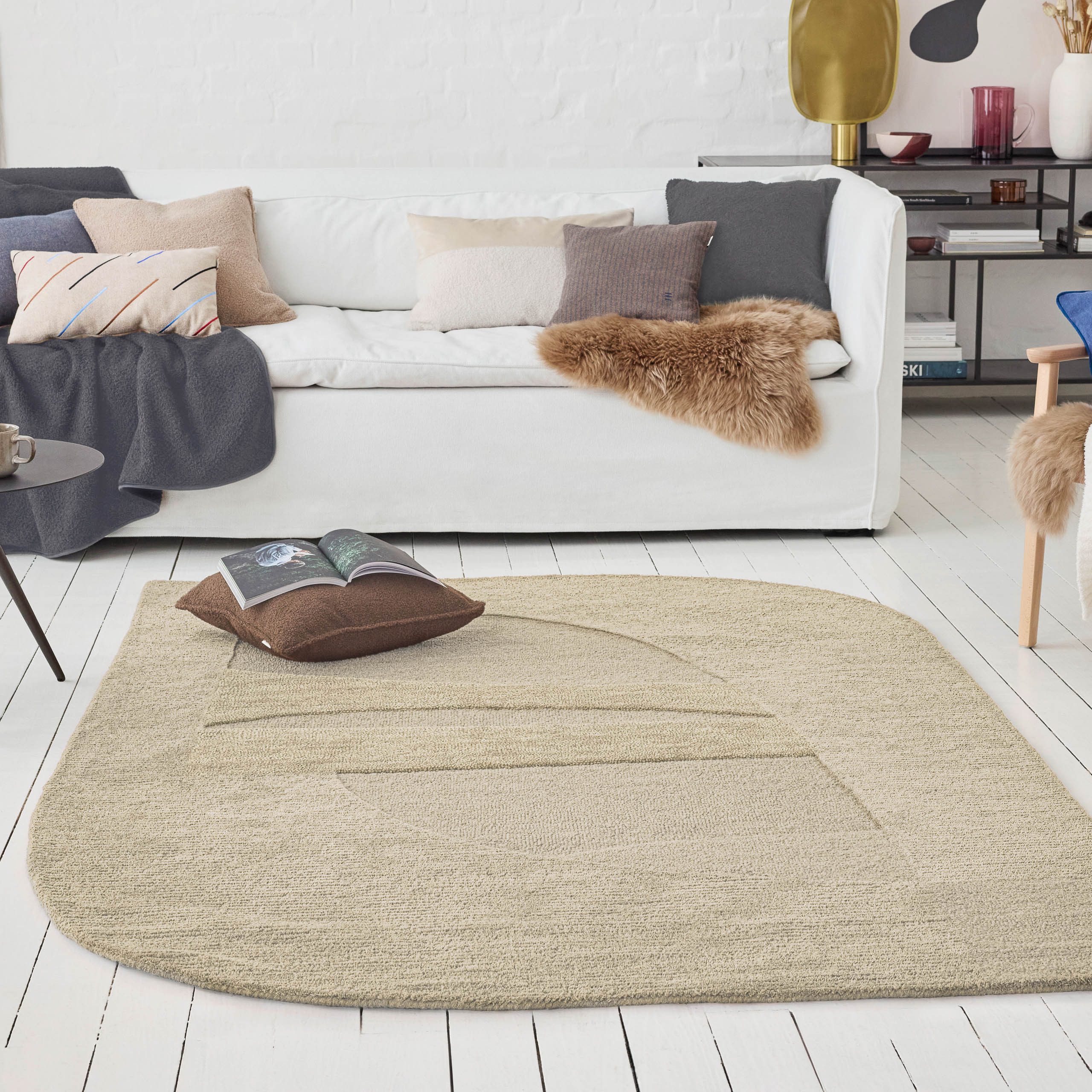 Wecon home Teppich Dodo, rechteckig, Höhe: 10 mm, Wollteppich, asymmetrisch, hochwertig, handgetuftet, robust, modern