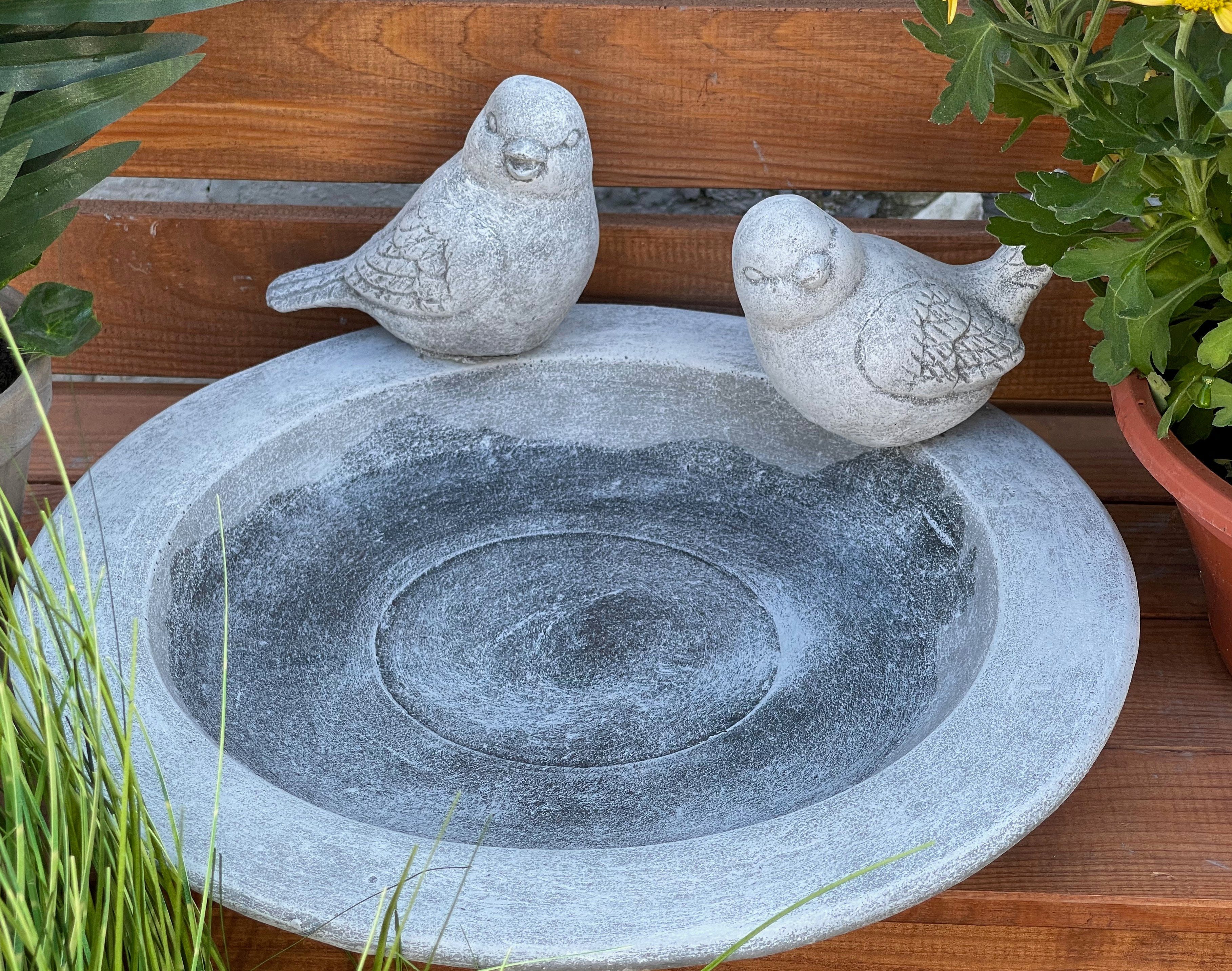 Thumbnail - Stone and Style Vogeltränke Vogeltränke Teller 2 Vögel Vogel Steckbar Steinguss frostfest