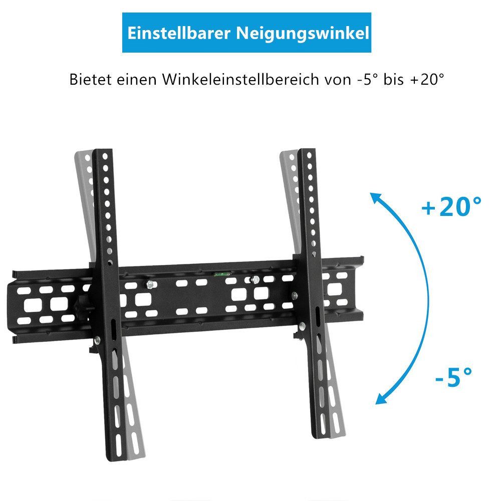 LALAHO TV-Wandhalterung TV-Wandmontage, belastbar 50 kg,Einstellbarer Winkel -5° bis +20°, (bis 70 Zoll, für 32-70-Zoll-Fernsehbildschirme)