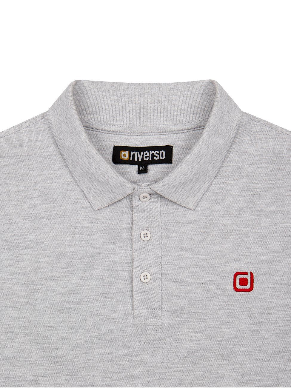 Regular Poloshirt Fit riverso RIVJohn Polohemd (23100) Pastel 100% Hemd Baumwolle Basic (1-tlg) Herren aus Grey