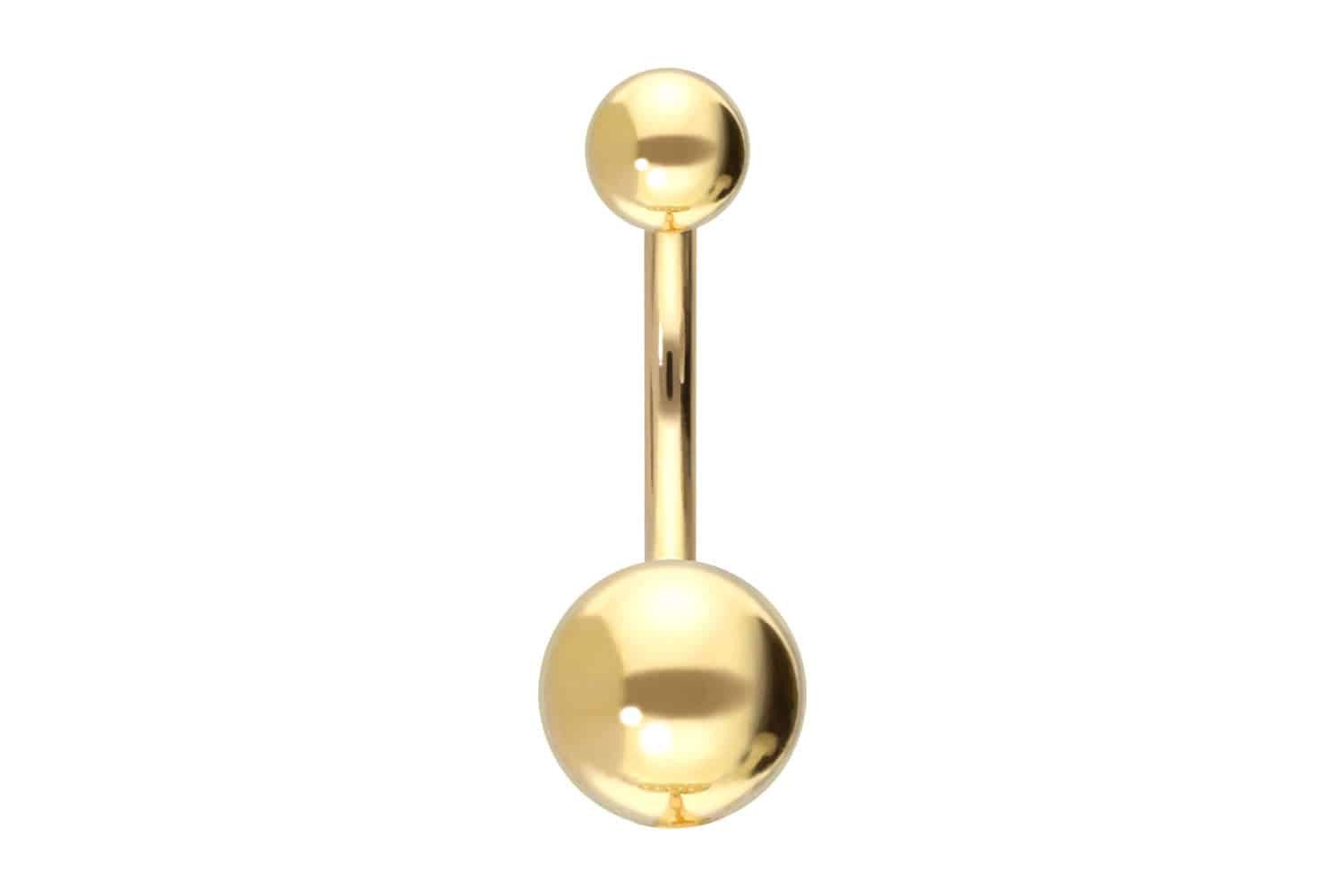 Bauchnabelpiercing 14/18 Karat Gold Bananabell GOLDKUGEL