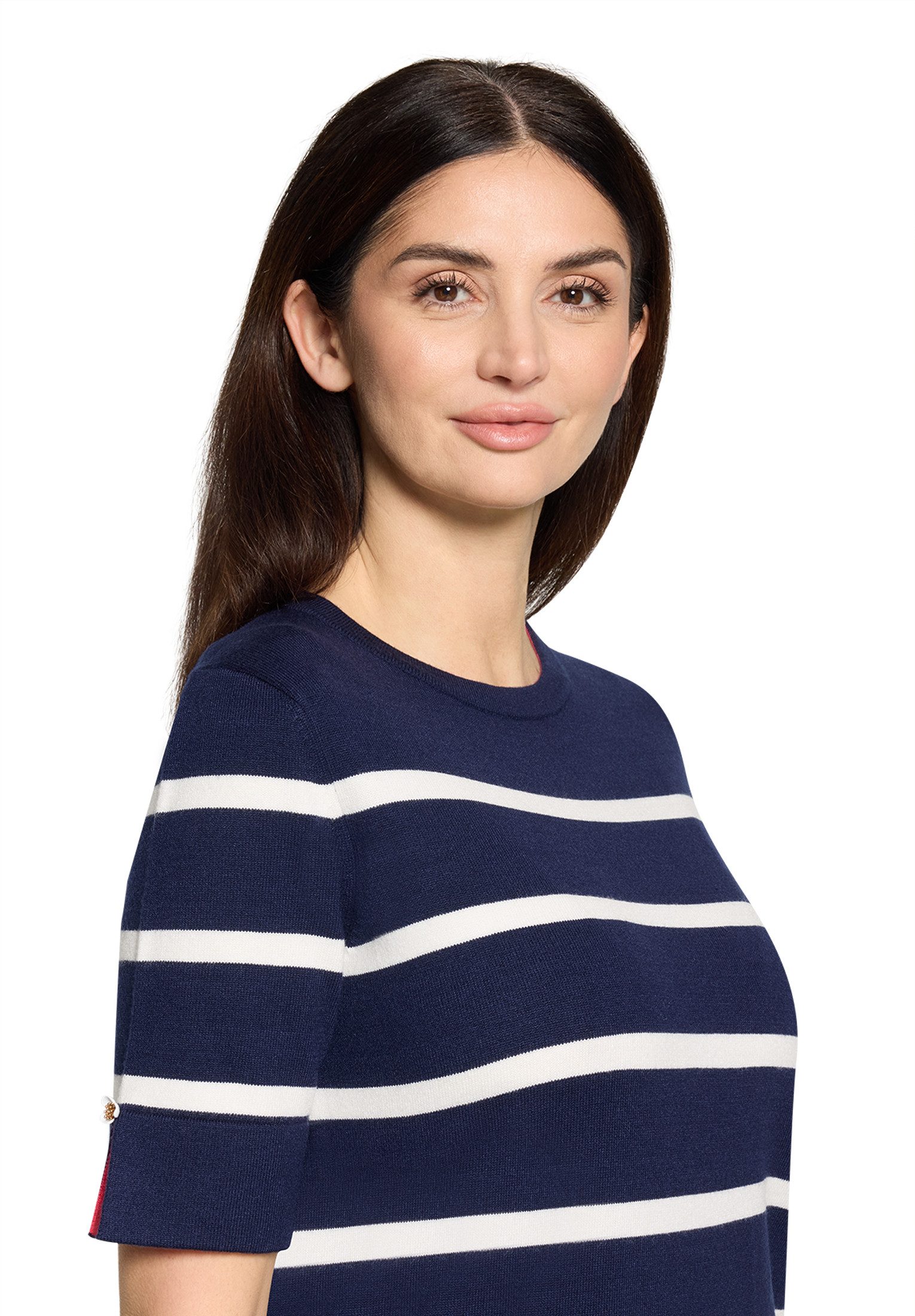 Cartoon Strickkleid Damen mit Rundhalsausschnitt