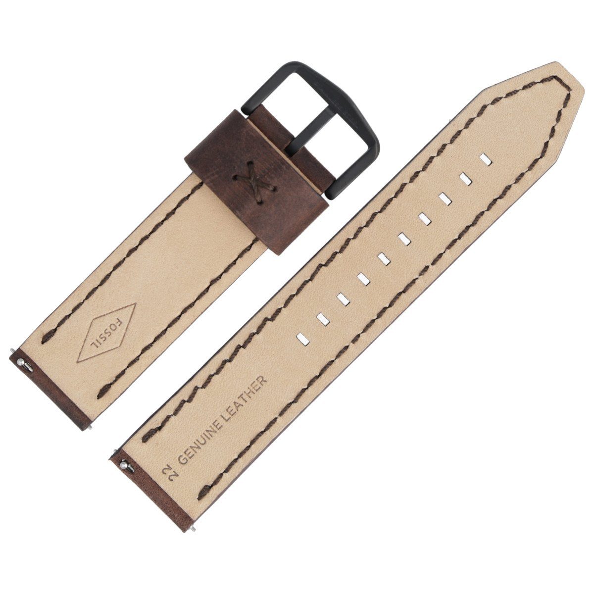 Fossil Uhrenarmband 22mm Leder Braun FS-5251SET LB-FS5251SET