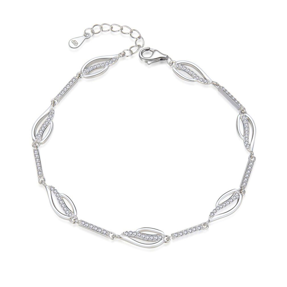 MOISS Armband Elegantní støíbrný náramek se zirkony B0000736