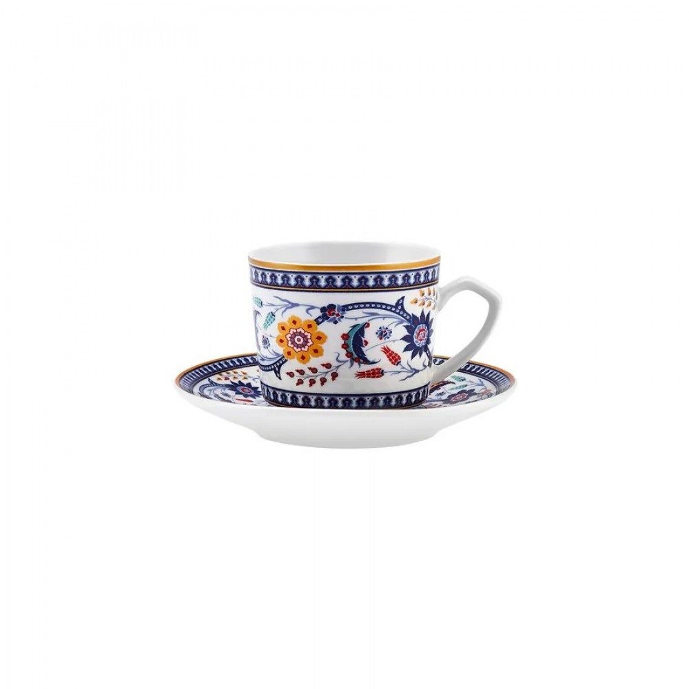 Karaca Kaffeeservice Linden 2 Personen Kaffeetassen Set 80 ml, 2 Personen