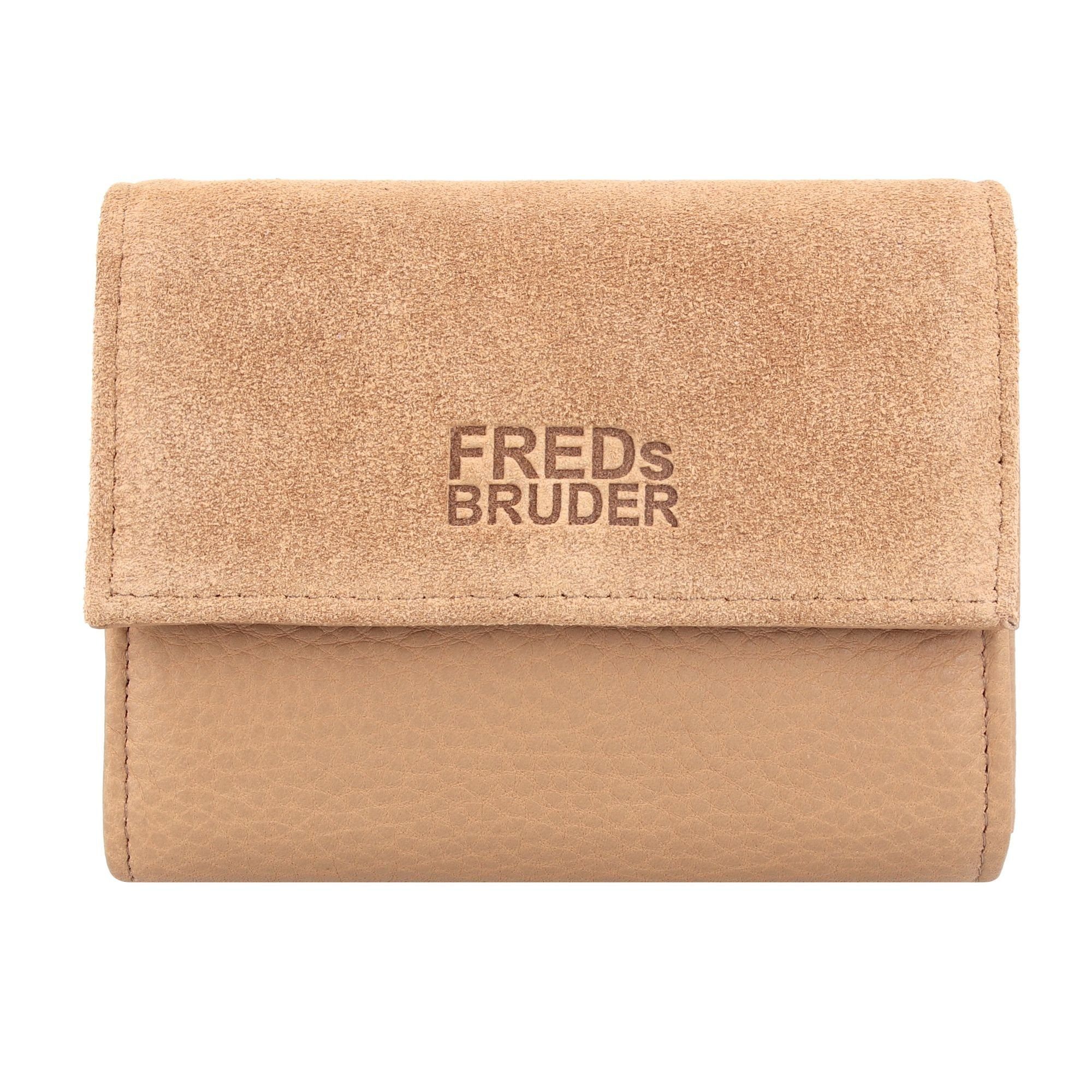 Velourleder FREDsBRUDER Geldbörse - coffee Sually, cream