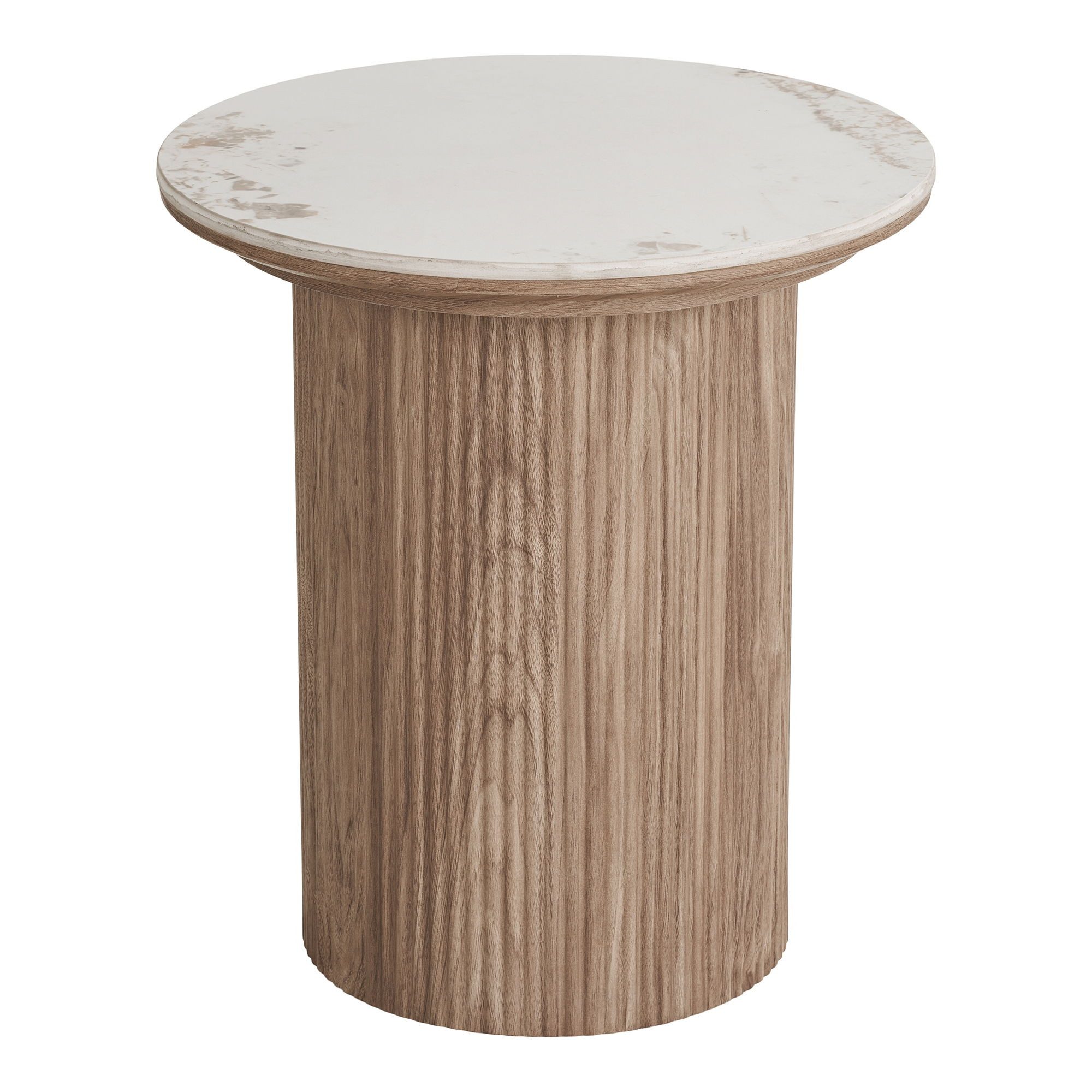 freiraum Beistelltisch Athens, in Weiss / Dunkelbraun, Keramik, MDF, Dekor - 50x45 (HxD)