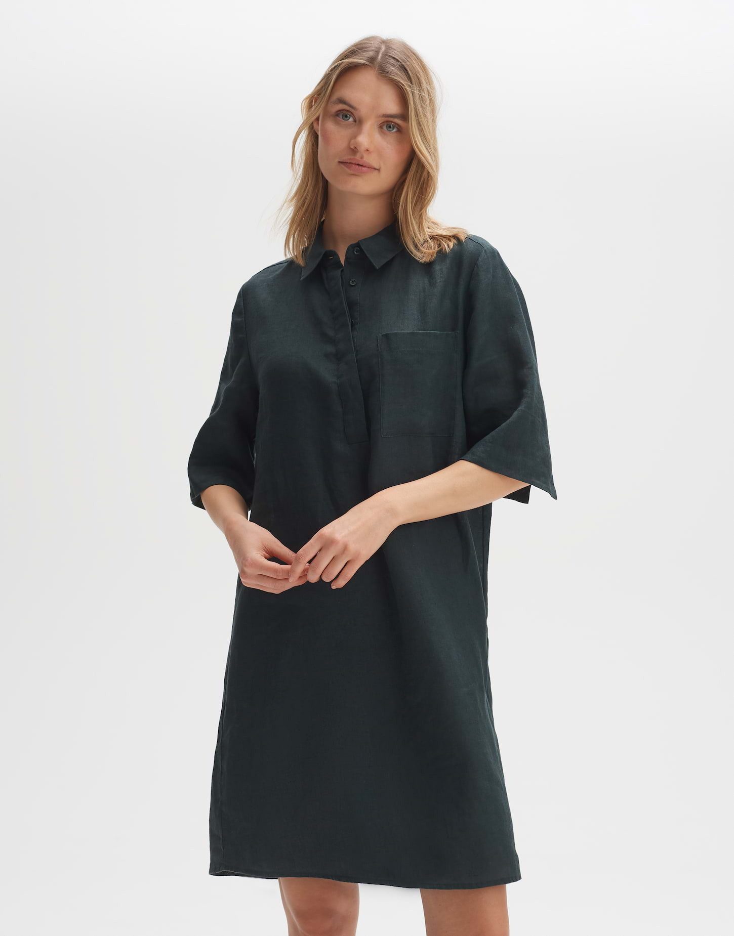 Minikleid Hemdblusenkleid WALMARI Regular aus Leinen