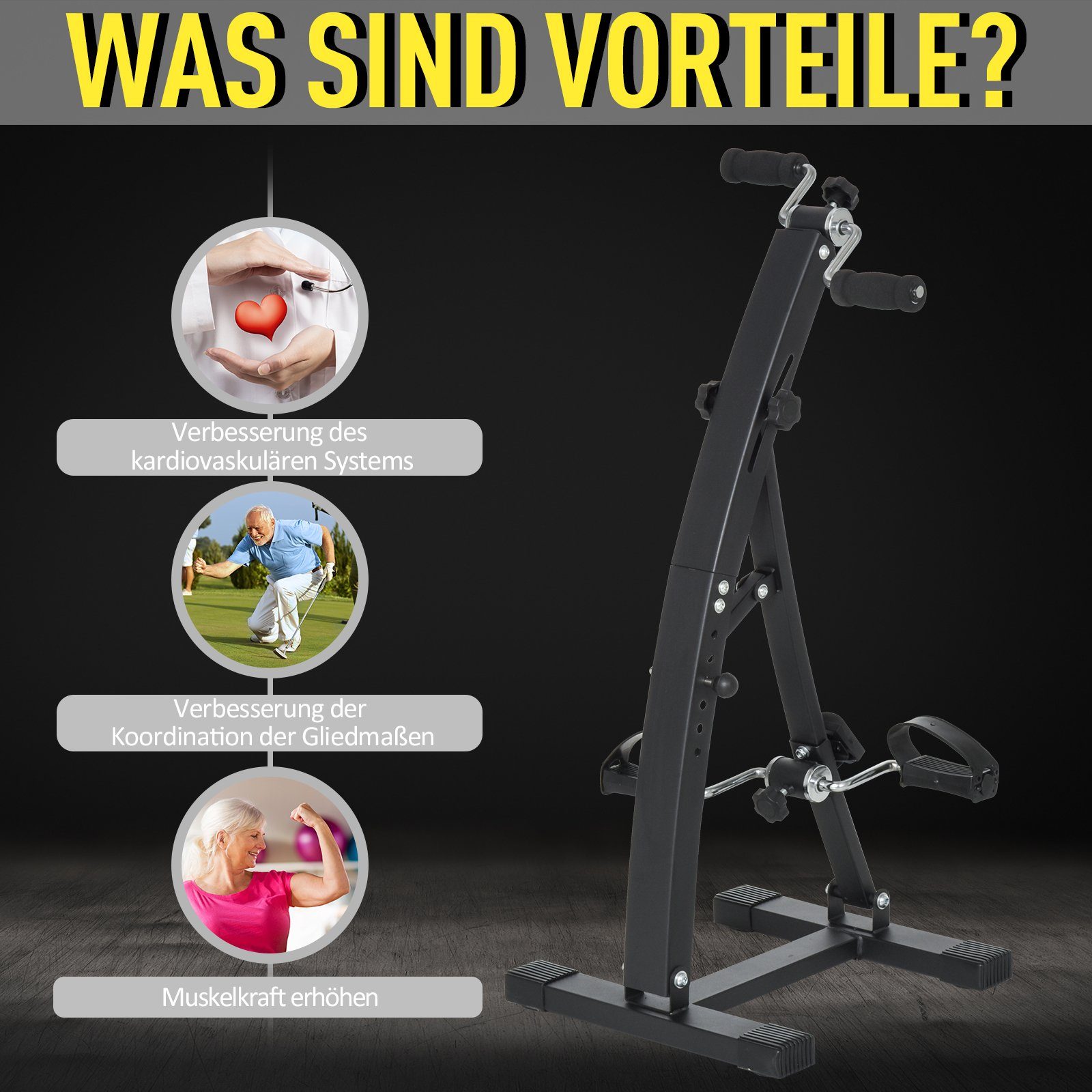 Bewegungstrainer Senioren Heimtrainer HOMCOM für schwarz