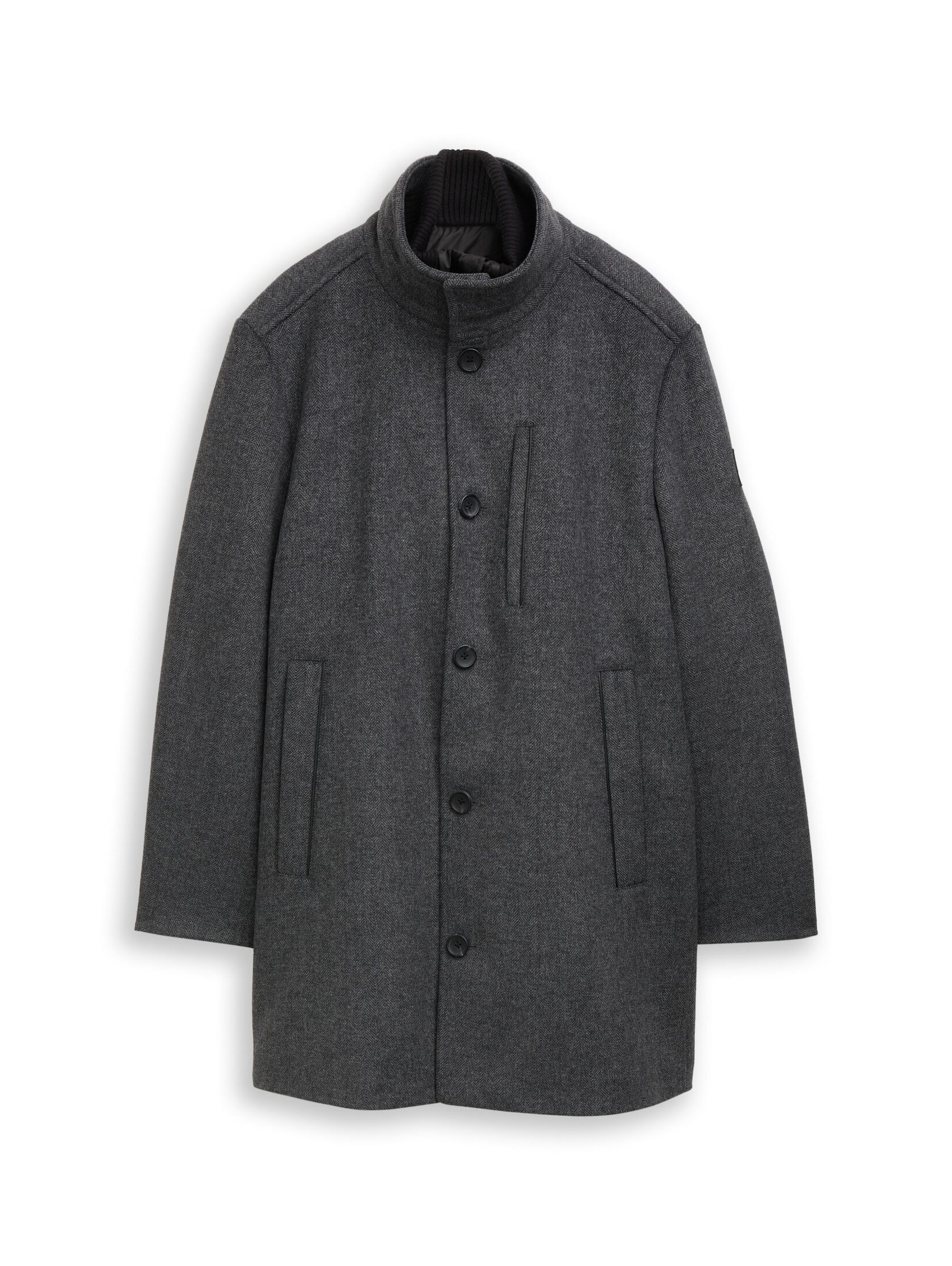 dark grey black herringbone