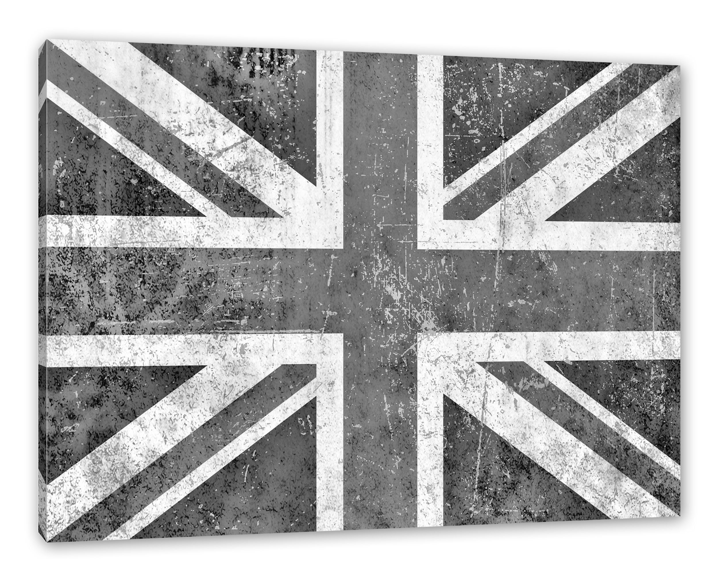 inkl. (1 Union Zackenaufhänger Leinwandbild bespannt, Leinwandbild Pixxprint Jack St), Union Jack, fertig