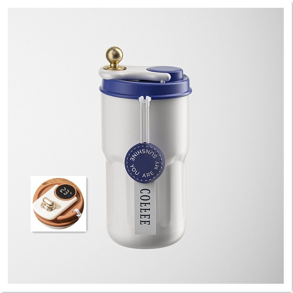XDeer Thermobecher Kaffeebecher Digitalanzeige Thermosflaschen 450ml 316 Edelstahl Travel, Thermobecher auslaufsicher mit Deckel für Kaffee-to-go Becher