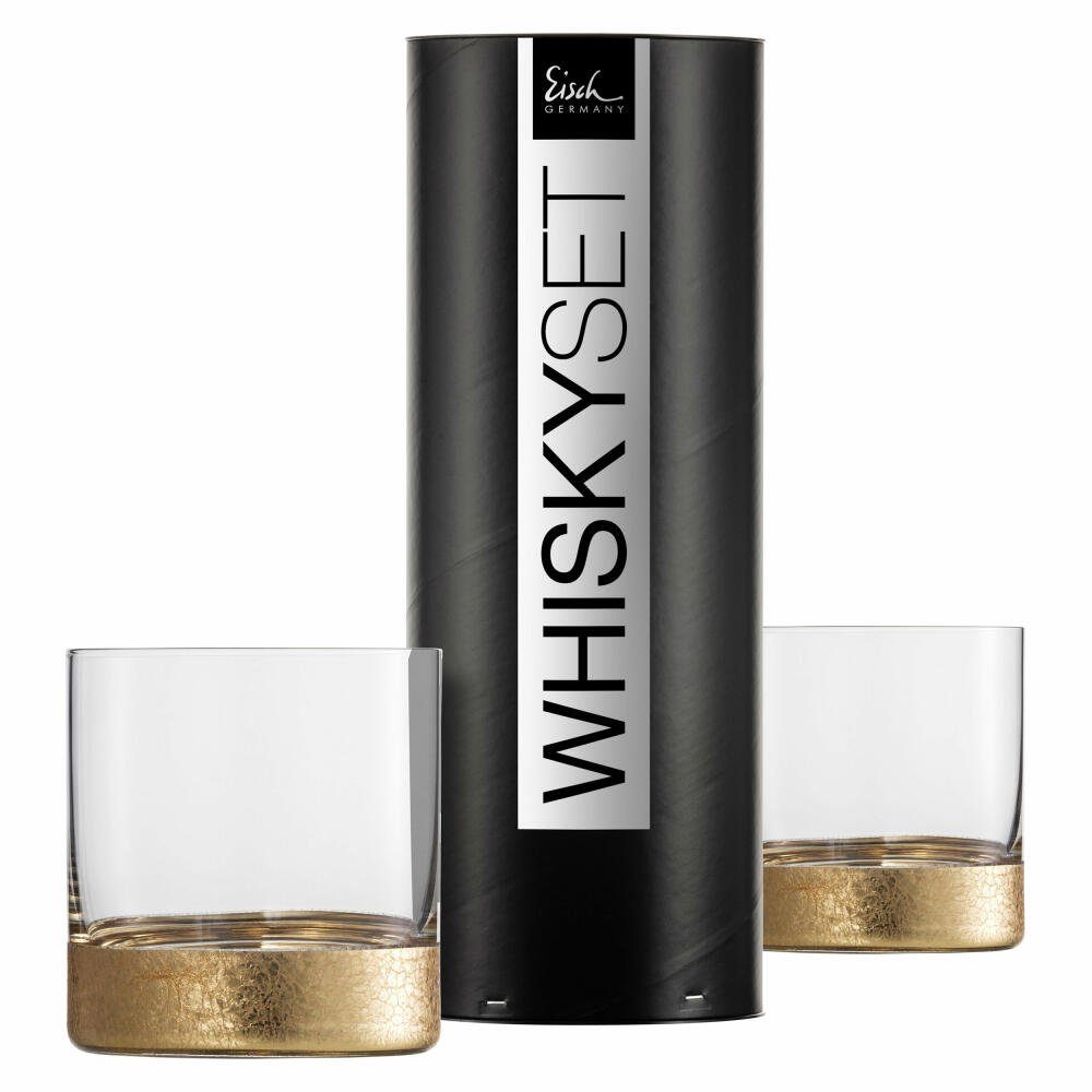 Eisch Germany Whiskyglas 2er Set Gold Rush 400 ml, 2-tlg., Kristallglas