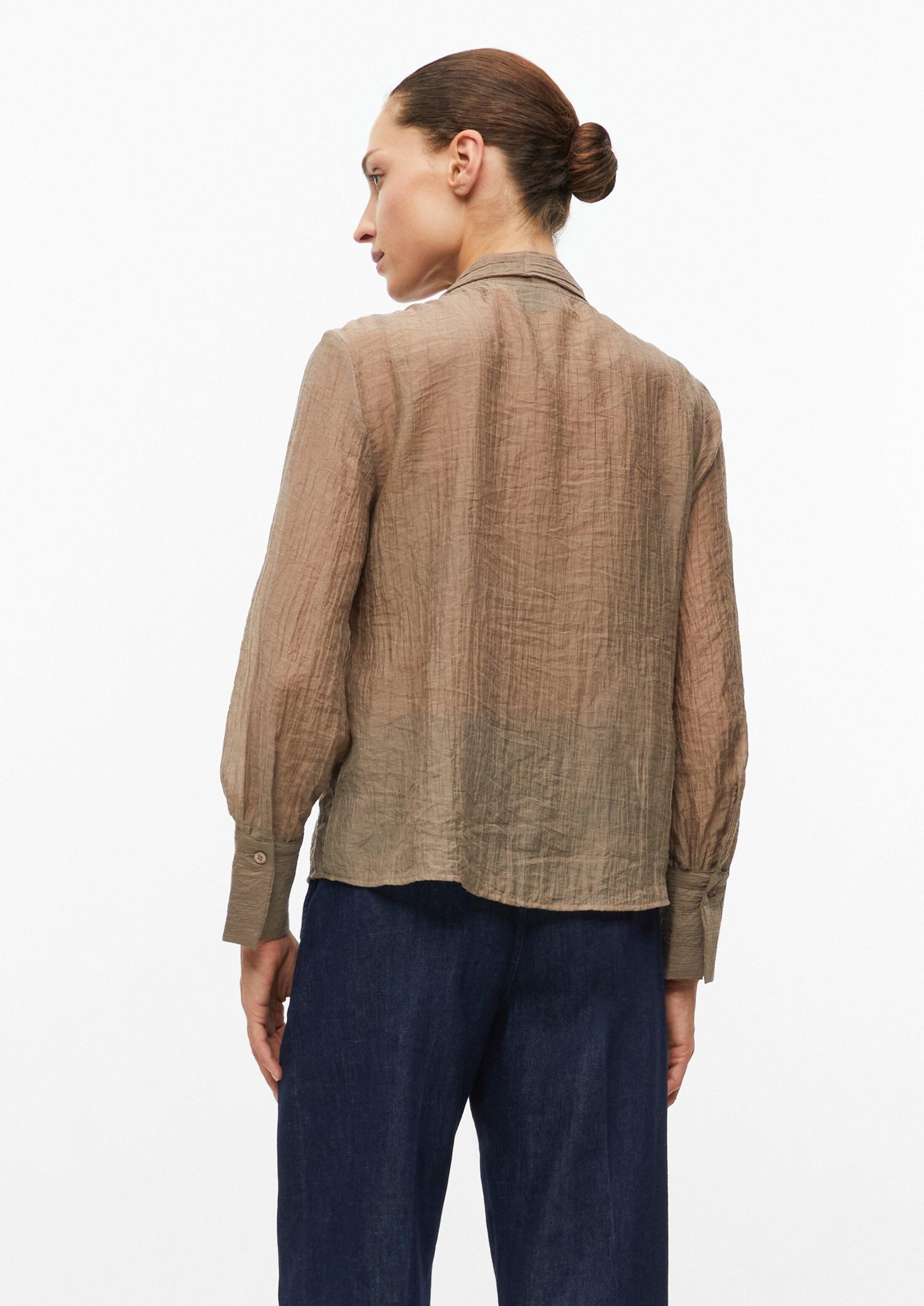 s.Oliver Langarmbluse Bluse Bluse mit Schluppen-Kragen und transparenter Optik – Bild 2 von 5