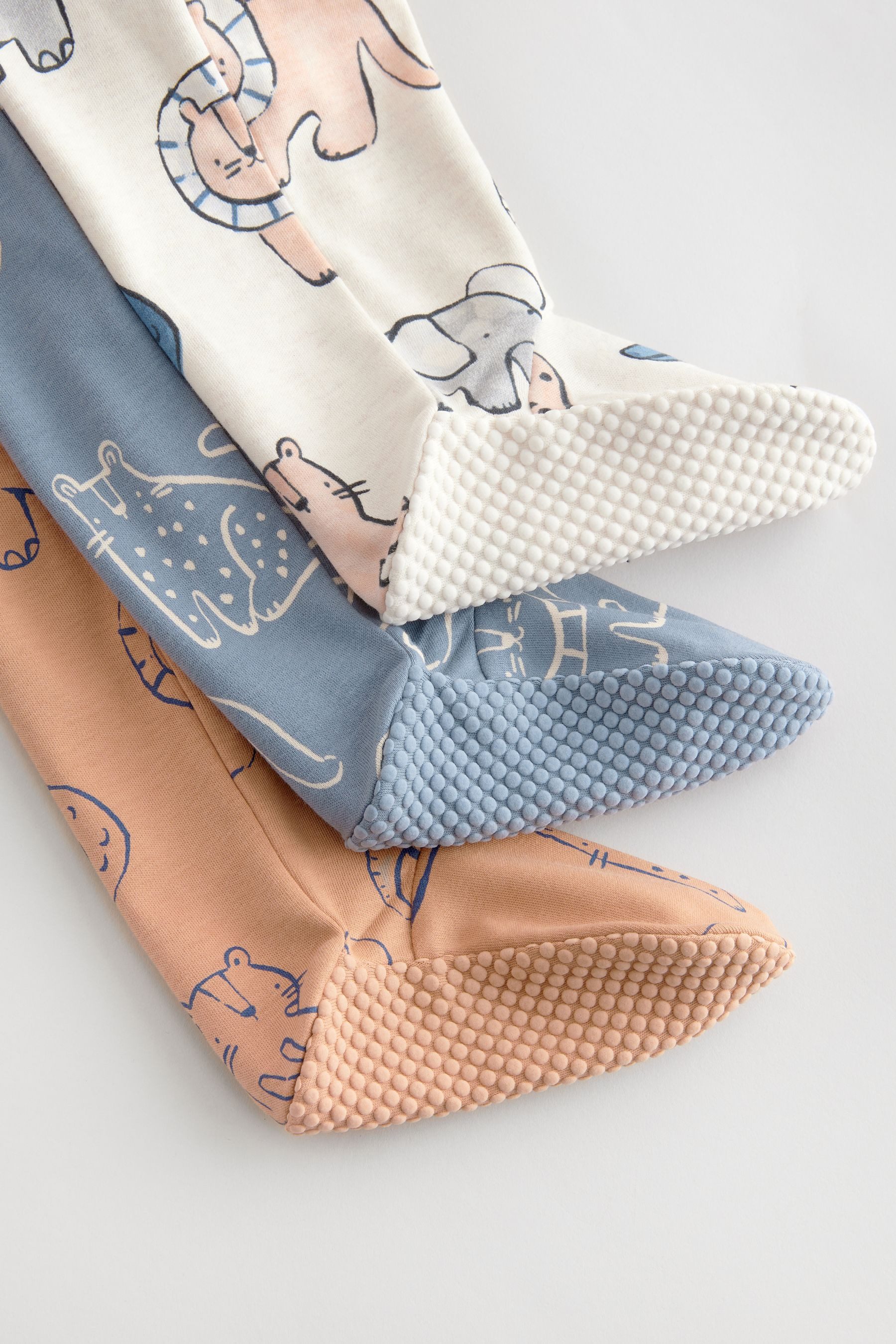 Next Schlafoverall Gerippte Babyschlafanzüge, 3er-Pack (3-tlg)