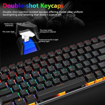 CROSS ZEBRA Regenbogen LED Hintergrundbeleuchtung Gaming-Tastatur (Anti-Ghosting-Technologie,Hochwertige Materialien maximale Präzision)