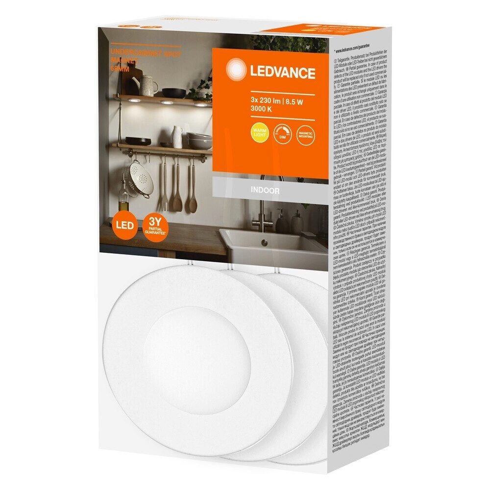 Ledvance LED Schrankinnenraumbeleuchtung Plastic, Ring, Einbau, 8,5W, warmweiß, 390lm, warmweiß