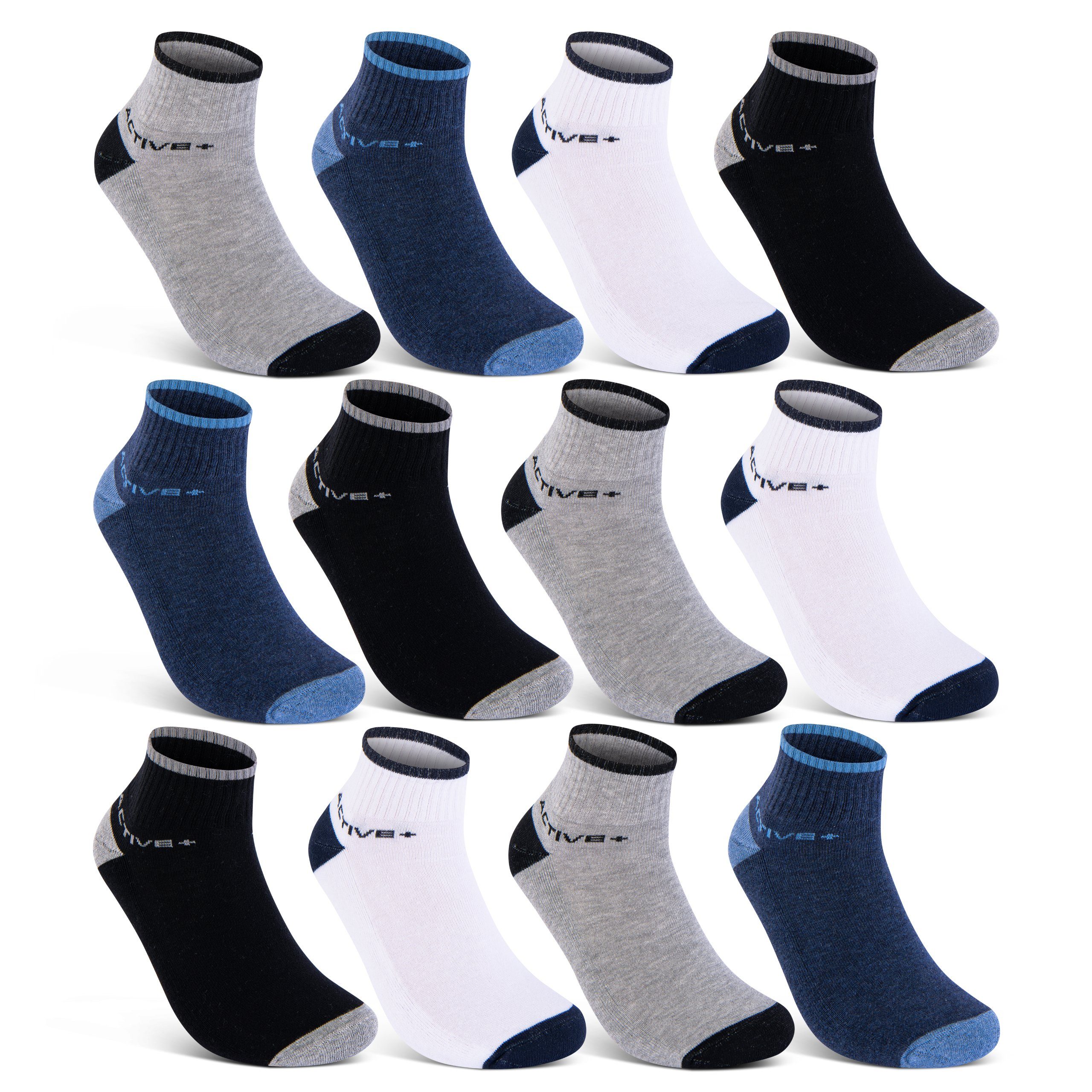 sockenkauf24 Sneakersocken 6 oder 12 Paar SPORT Socken Damen & Herren Sportsocken (16210, 12-Paar, 35-38)