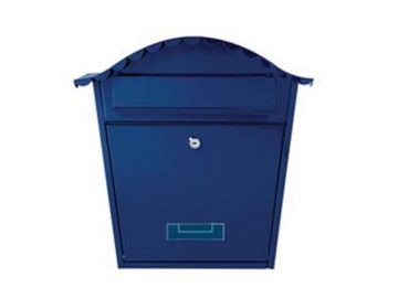 Setpoint Briefkasten, mit Standfuß für Postkasten in Nostalgie Blau Schloß und 2 Schlüsseln