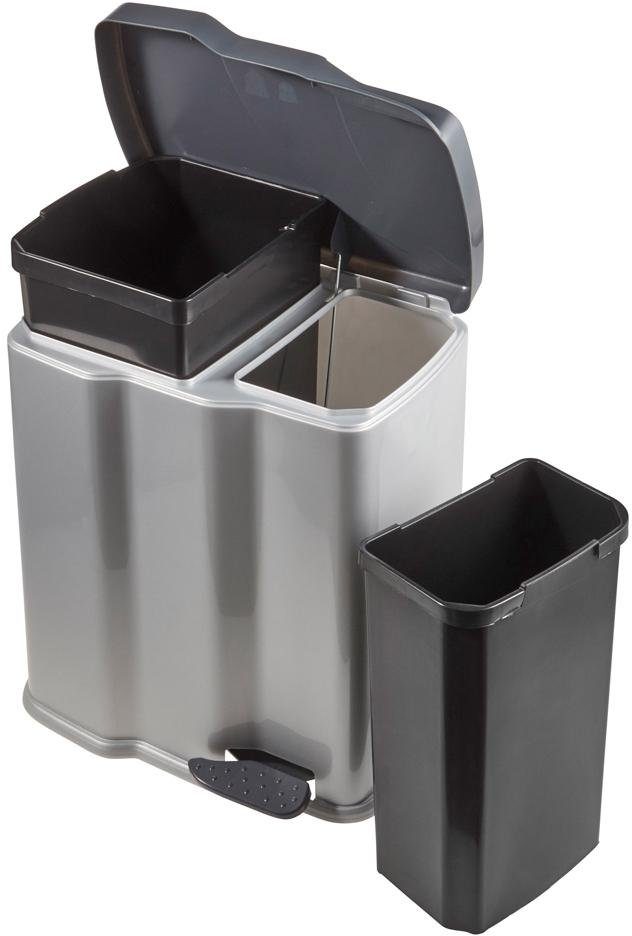 keeeper Mülleimer gunnar, Treteimer 7 l + 15 l, mit 2 Abfallbehältern, Made in Europe