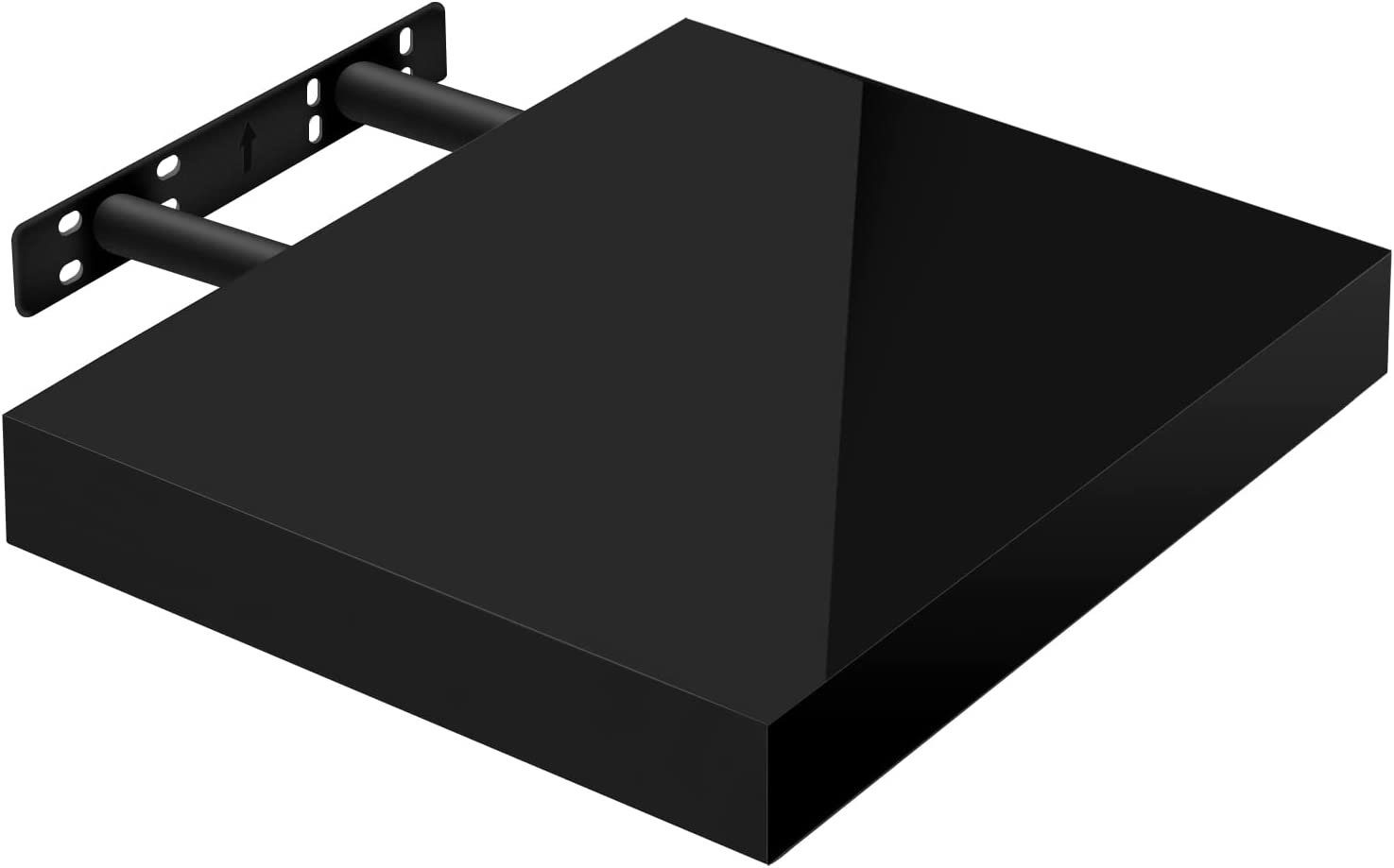 Woltu Wandregal, 1-tlg., Volato freischwebend Schweberegal Holz Board Schwarz
