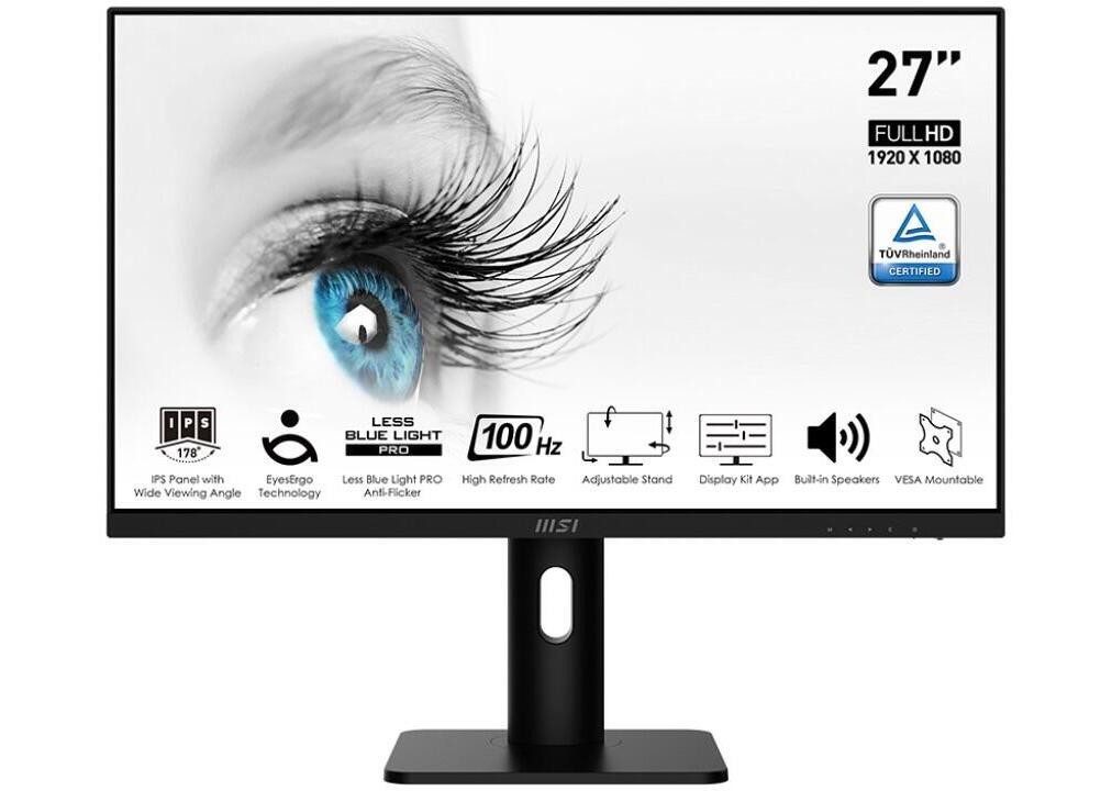 MSI PRO MP273APDE FullHD LED schwarz 4ms Pivot HDMI DP TFT-Monitor