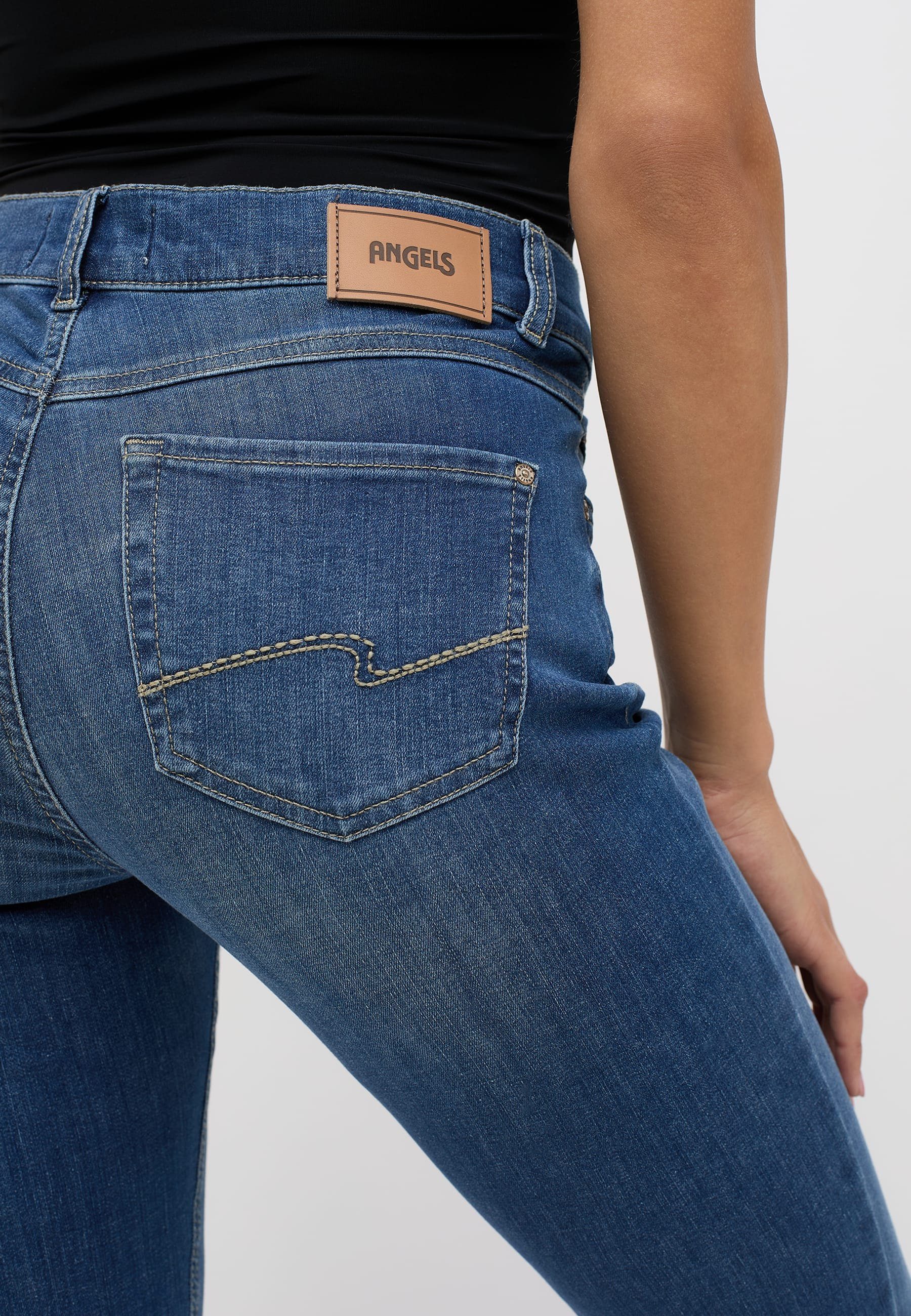Denim Skinny Jeans mit Label-Applikationen ANGELS Slim-fit-Jeans mit authentischem blau