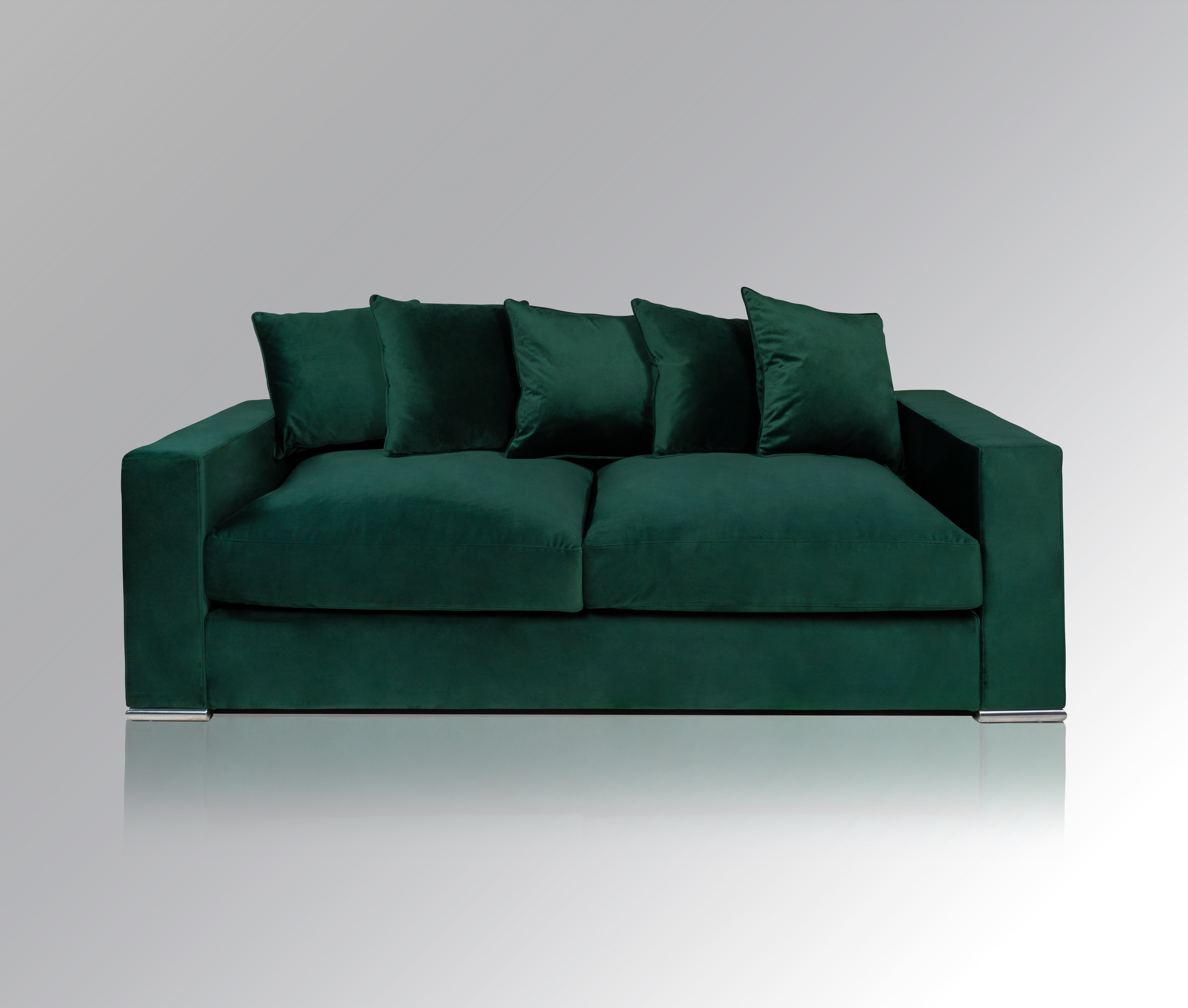 AMARIS Elements Sofa 3 Sitzer 'Cooper' Couch 2.25m, Samt od. Woll-Bezug, 4 Größen, Design trifft Qualität Grün
