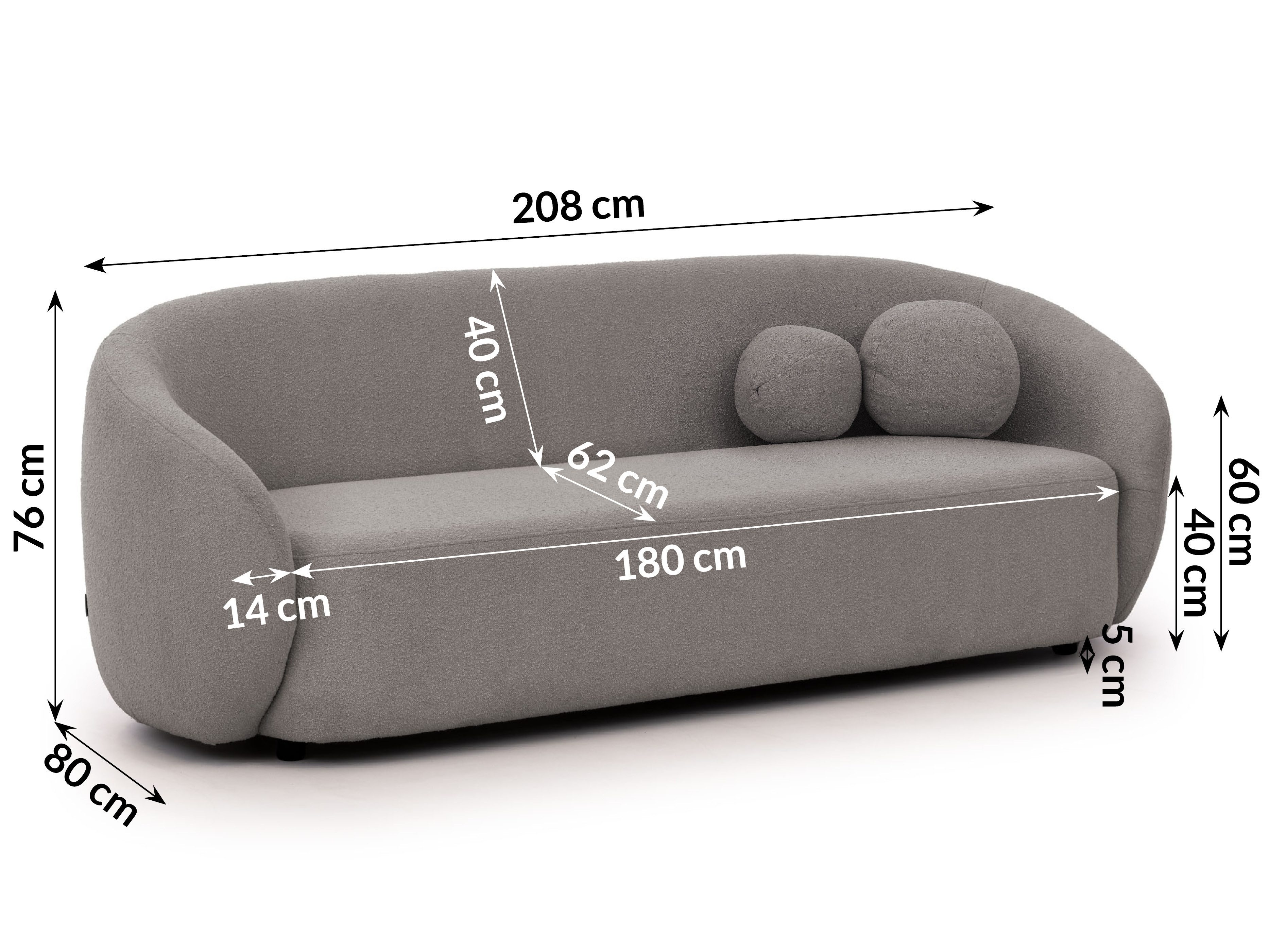 S-Style Möbel 3-Sitzer Sofa Roundi Bouclé Luxus & Moderne Kollektion günstig online kaufen