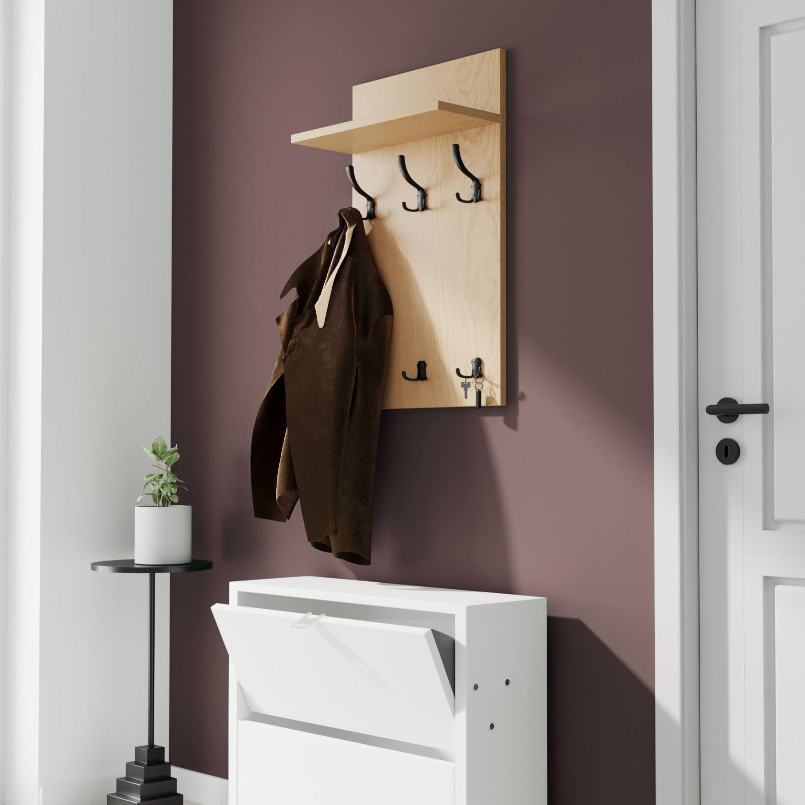 AKKE Garderobenhalter, MIDI Garderobe Schwarze Haken günstig online kaufen