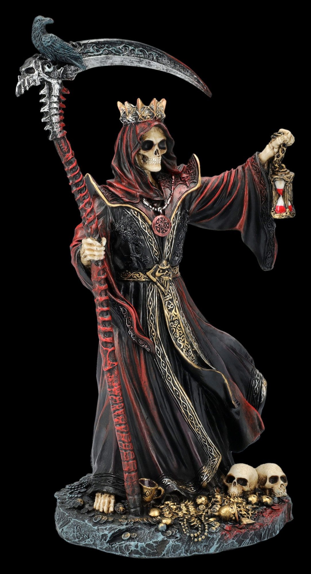 Figuren Shop GmbH Dekofigur Sensenmann Figur – Grim Reaper Statue Gothic Deko 21 cm Dekofigur