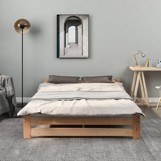 HAUSS SPLOE Bett Doppelbett Holzbett Bettrahmen Kinderbett Jugendbett 140x200 cm