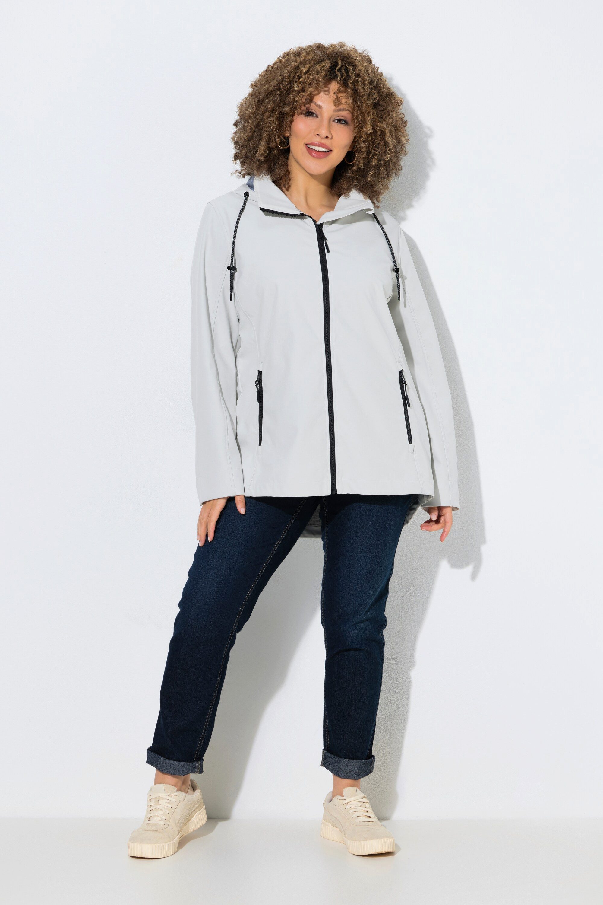 Ulla Popken Softshelljacke HYPRAR Softshell-Jacke Kapuze Zipptaschen