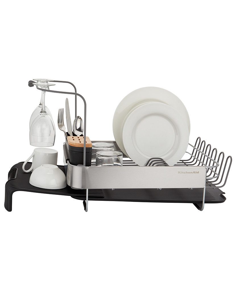 KitchenAid Geschirrständer KEG896BXCGA, Die zusätzliche Abtropffläche lässt sich einfach ausziehen.