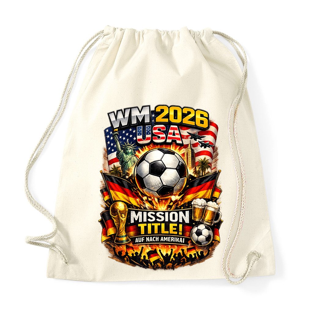 Blondie & Brownie Turnbeutel Fanarena Stadion Beutel 2026 Edition, Turnbeutel Fußball WM 2026 USA Deutschland Fan Stadion Sport Tasche