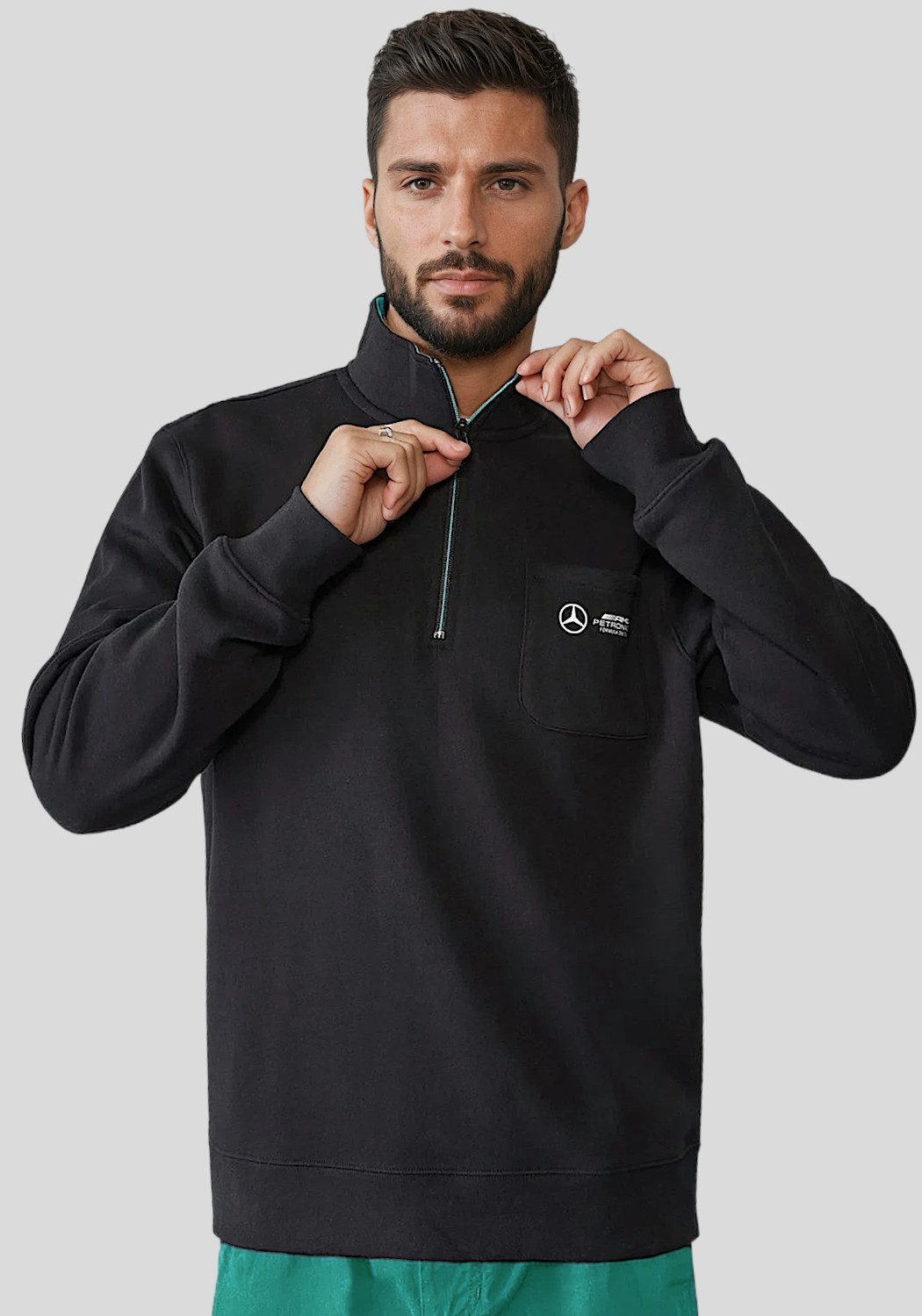 Mercedes AMG Petronas Sweatshirt F1 ¼-Zip Motorsport Formel 1 Pullover 3D-T günstig online kaufen