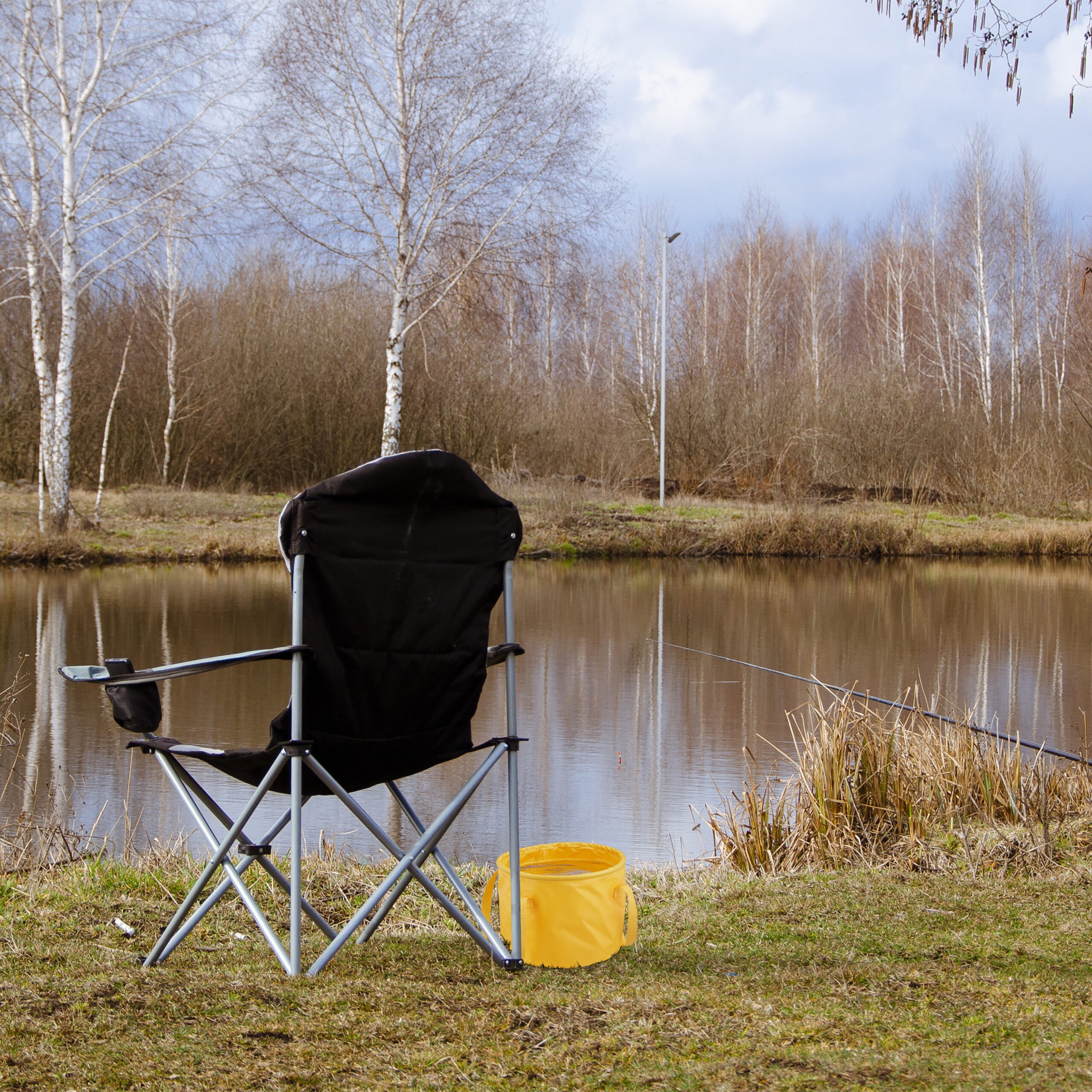 relaxdays Falteimer für Camping 15 Lit, (1-tlg), grau