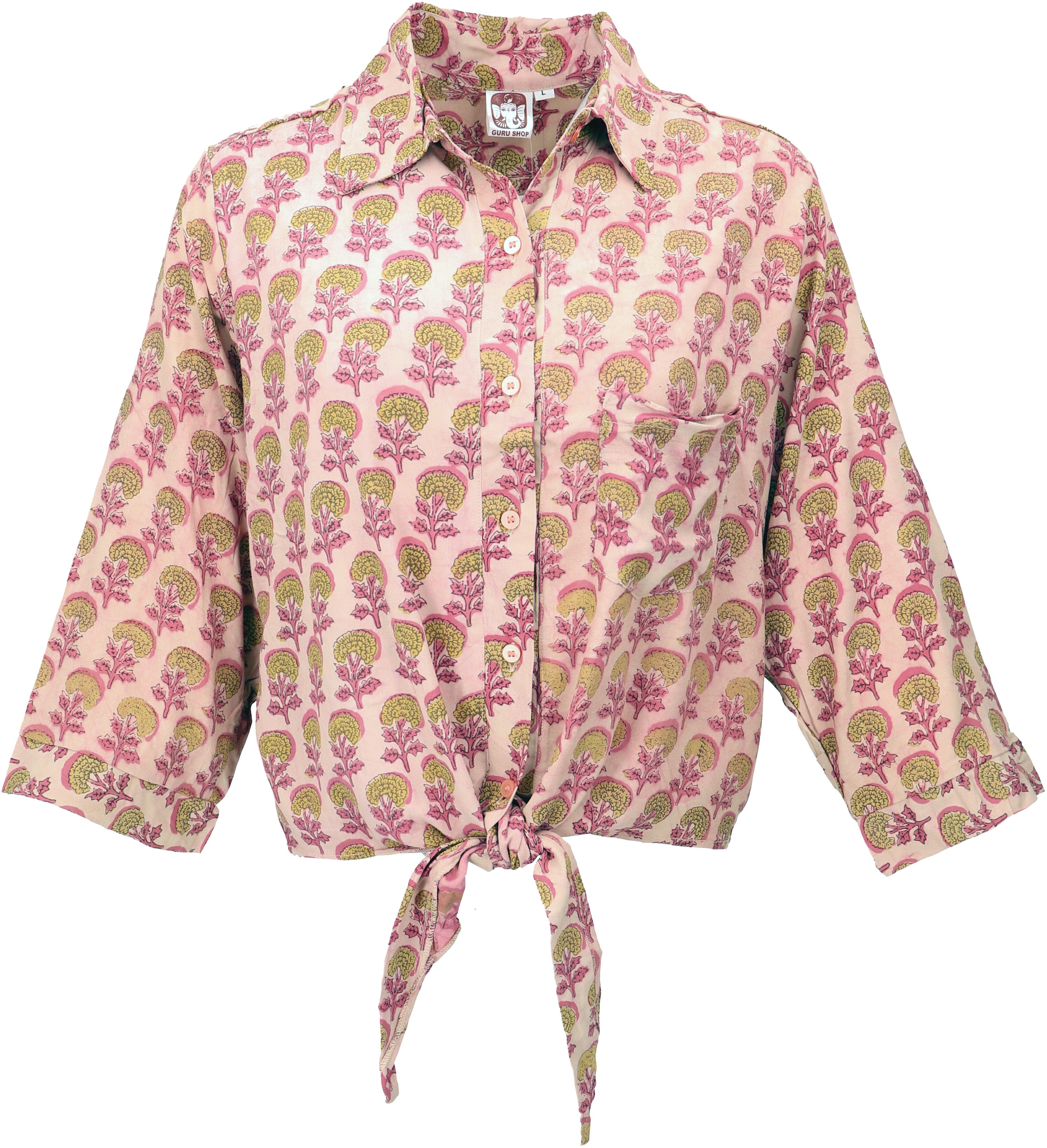 Guru-Shop Longbluse Boho Blusentop mit African günstig online kaufen