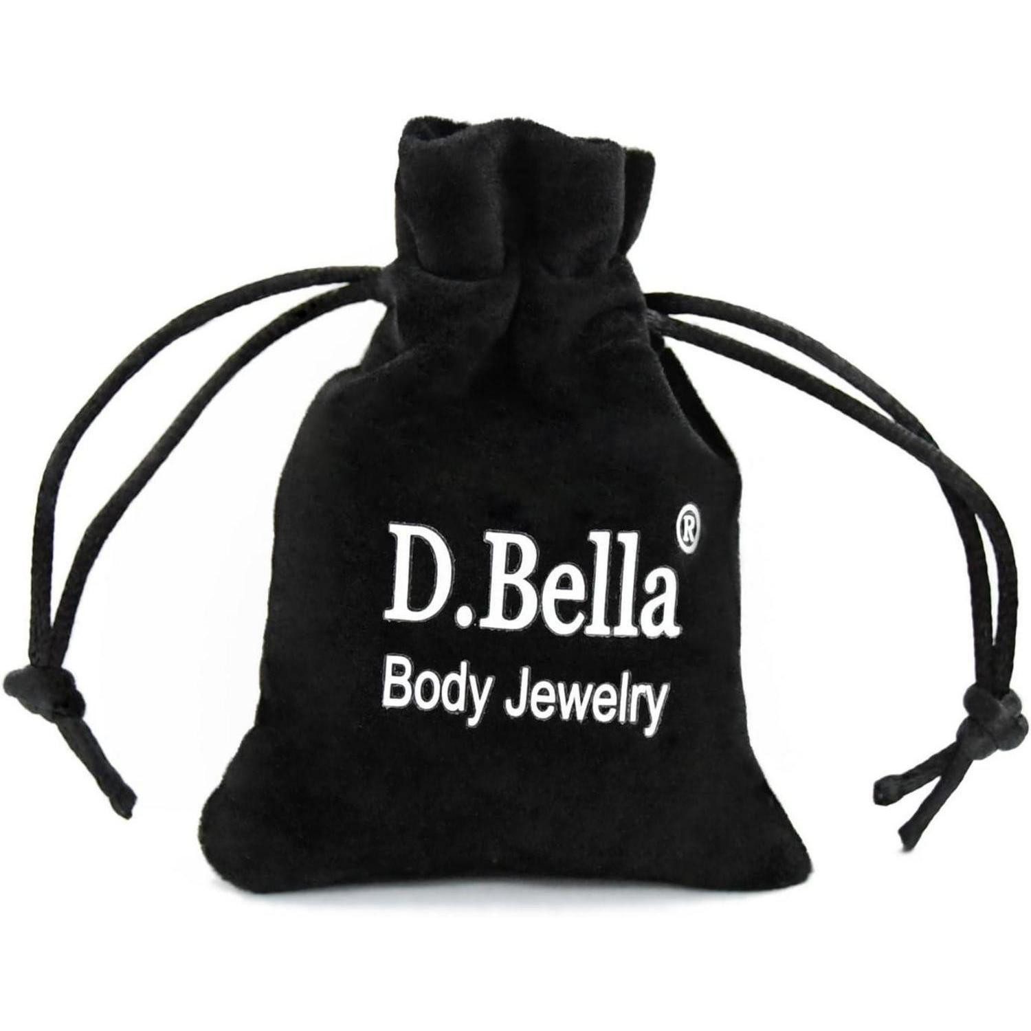 D.Bella Nasenpiercing Nasenstecker 18G Chirurgenstahl Zirconia 10er Set Silber Rosegold