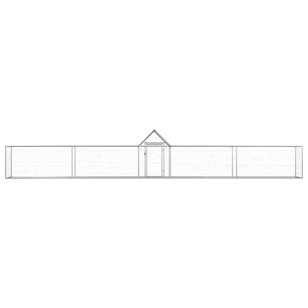 vidaXL Hühnerstall, Hühnerkäfig 9x1x1,5 m Verzinkter Stahl