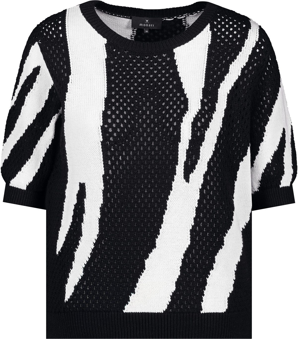 Monari Strickpullover schwarz gemustert