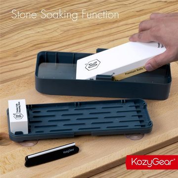 KozyGear Schleifstein 6KGZ-20830W, Premium Messerschärfer, doppelseitig, rutschfest, Schleifhilfe