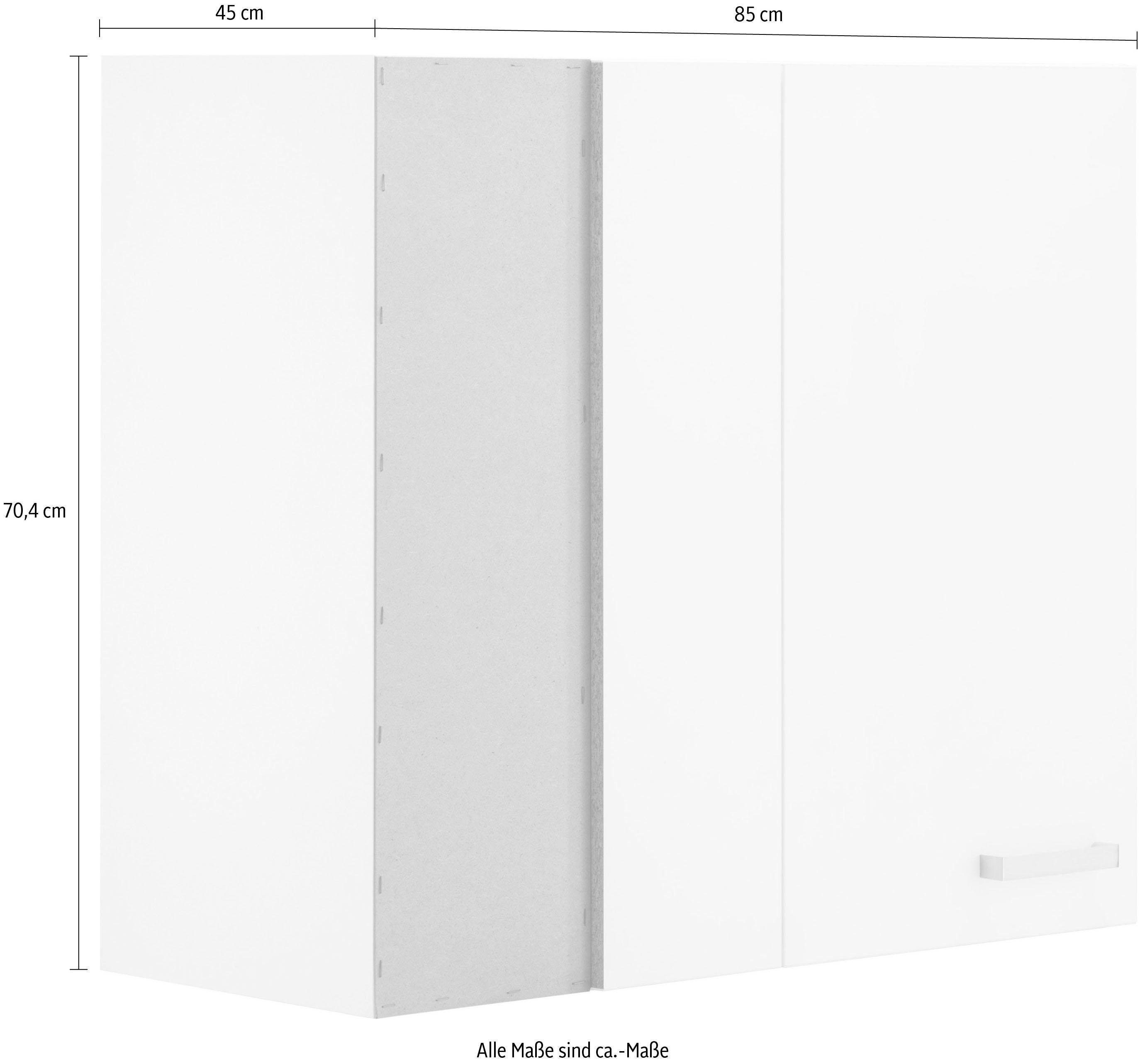 OPTIFIT Eckhängeschrank Parma Breite | cm x weiß 85 weiß 45