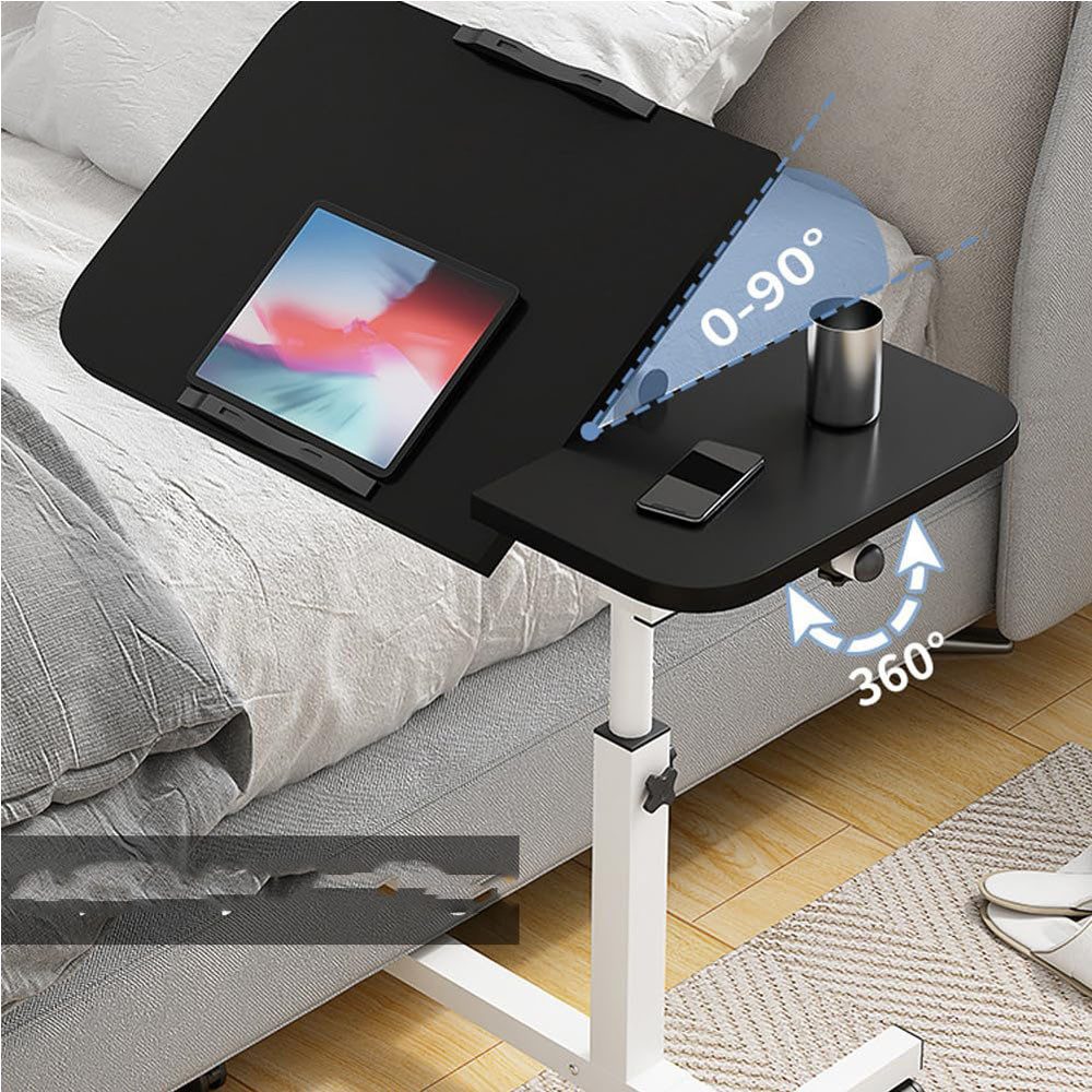 GarveeMore Schreibtisch Auf Rollen 60×40Cm Laptoptisch Höhenverstellbar Beistelltisch – Bild 4 von 5