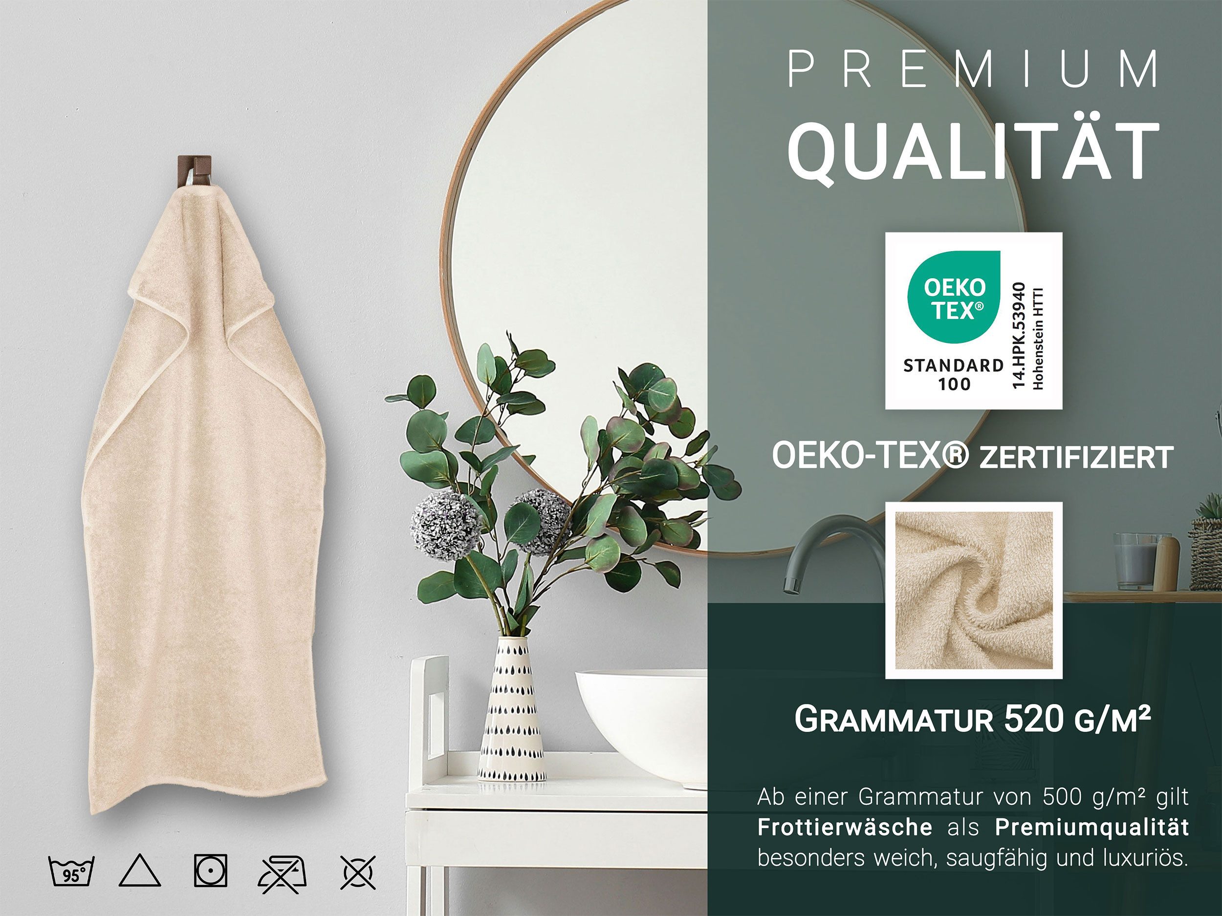 ZOLLNER Handtücher, Walkfrottier (6-St), 50 x günstig online kaufen