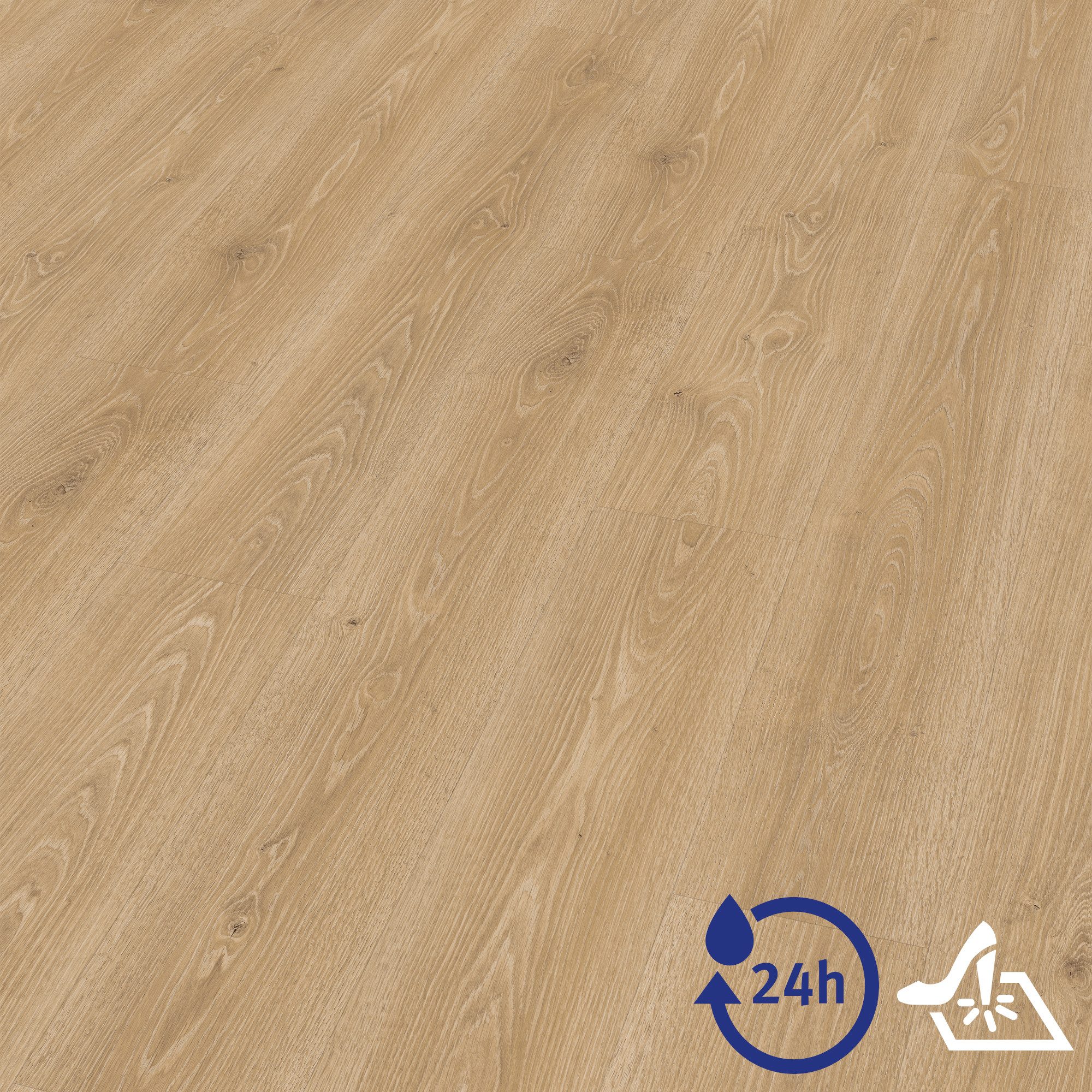EGGER Vinylboden Aquadura EDF195 Camden Eiche natur (7,5mm; 1,995qm), Wasserbeständig, Holzbasierter elastischer Bodenbelag mit HDF Trägerplatte